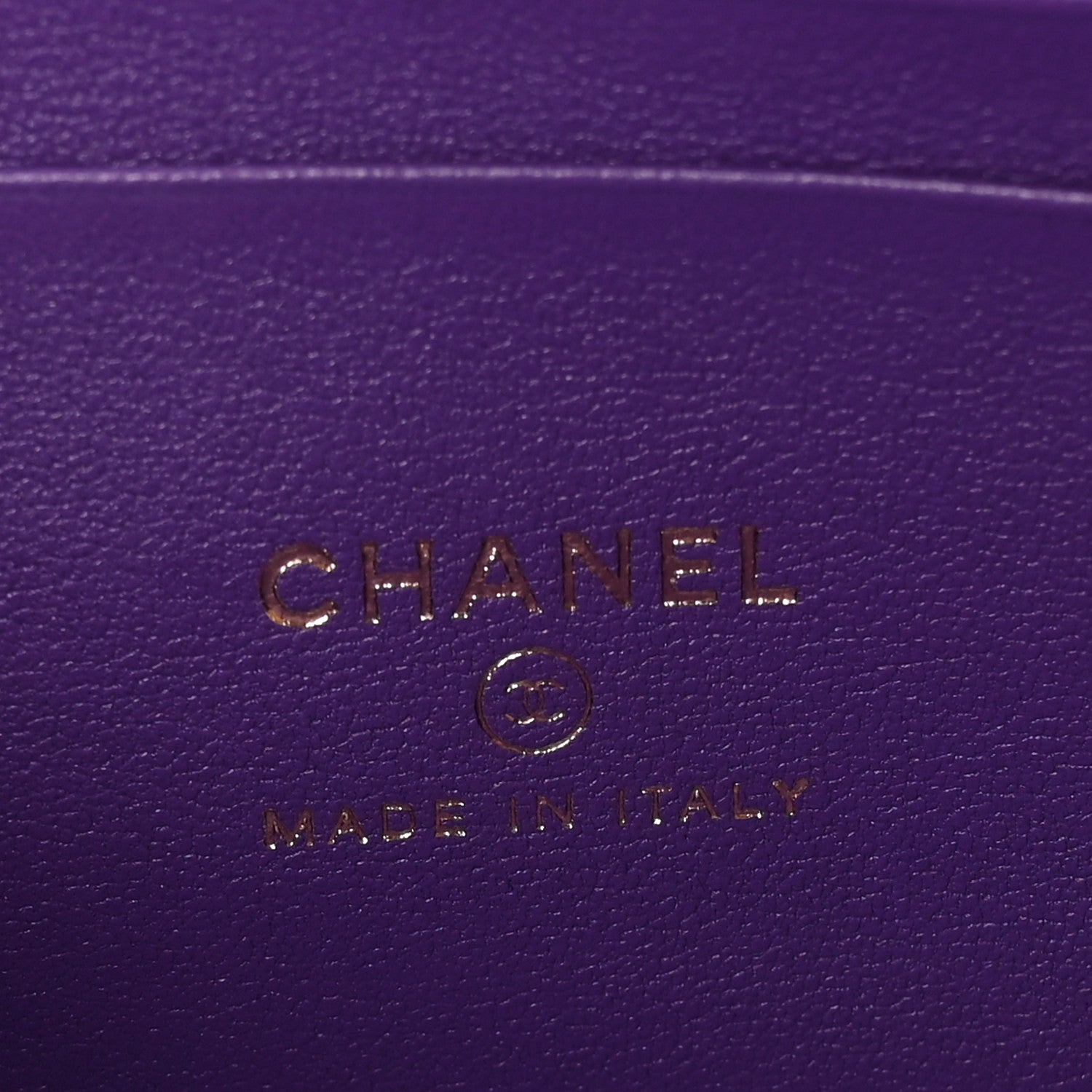 Lambskin Quilted Small Top Handle Vanity Case With Chain Purple
