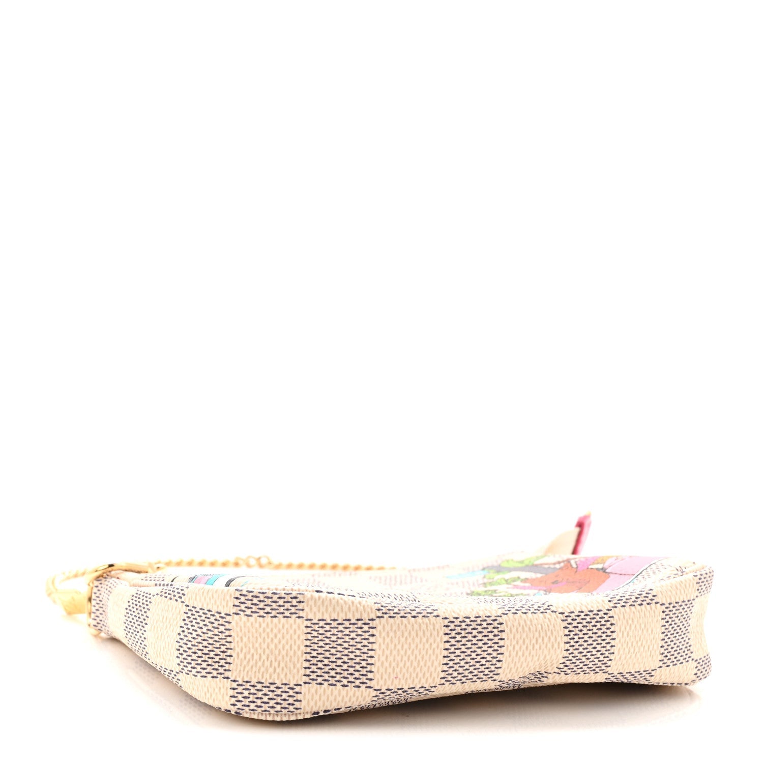 Damier Azur 2021 Christmas Animation Hollywood Mini Pochette Accessories Fuchsia
