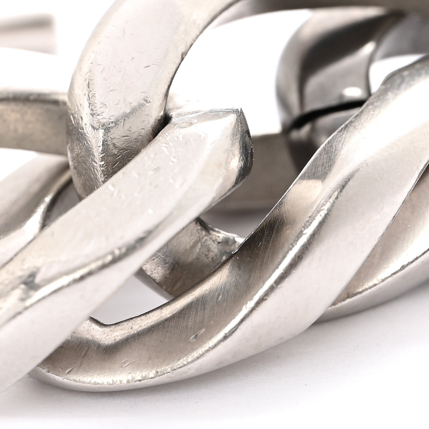 Metal Chain Link CC Bracelet Silver Ruthenium