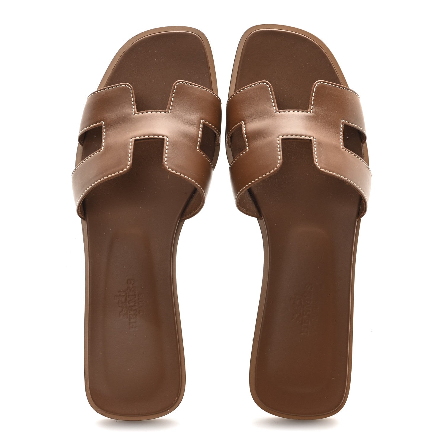 Box Calfskin Oran Sandals 36.5 Gold