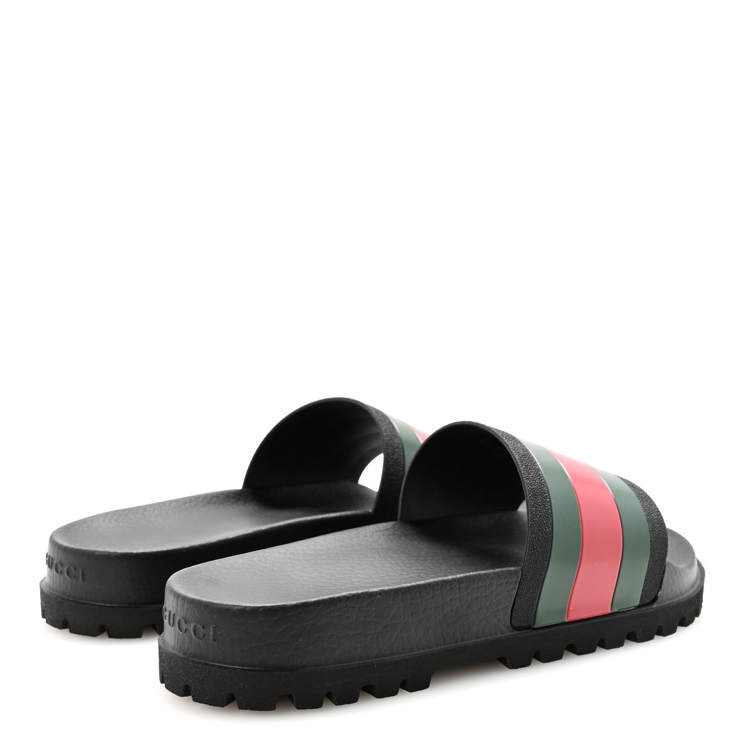 Rubber Web Mens Pool Slide Sandals 10 Black Green Red