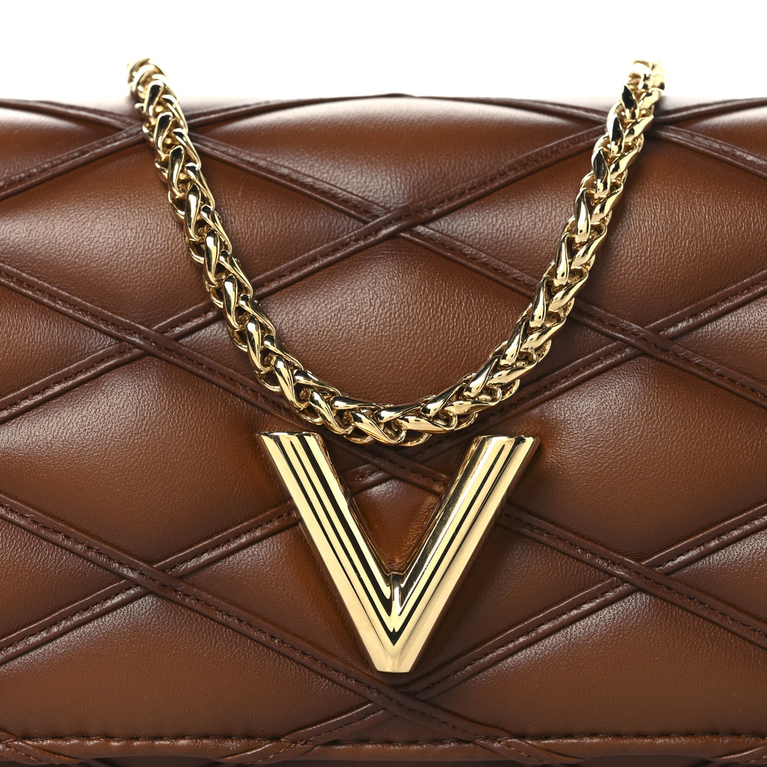 Lambskin Malletage Wallet On Chain GO-14 Tan