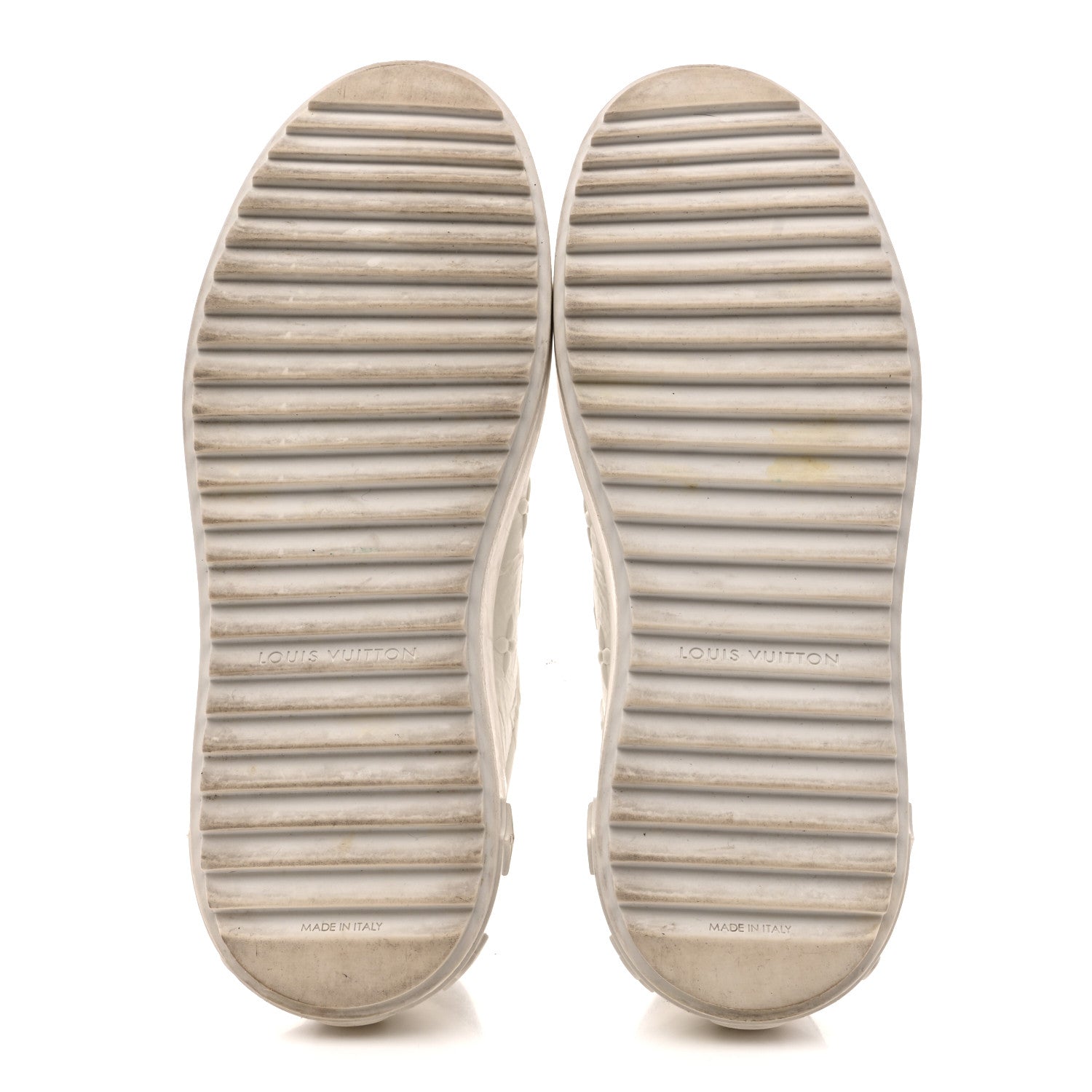 Lambskin Embossed Monogram Time Out Sneakers 35  White