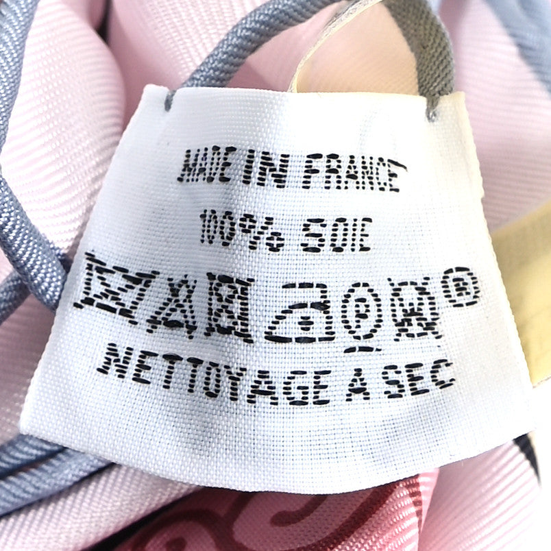 Silk Carre Duels Oniriques Scarf 90 Rose Pale Gris Jaune