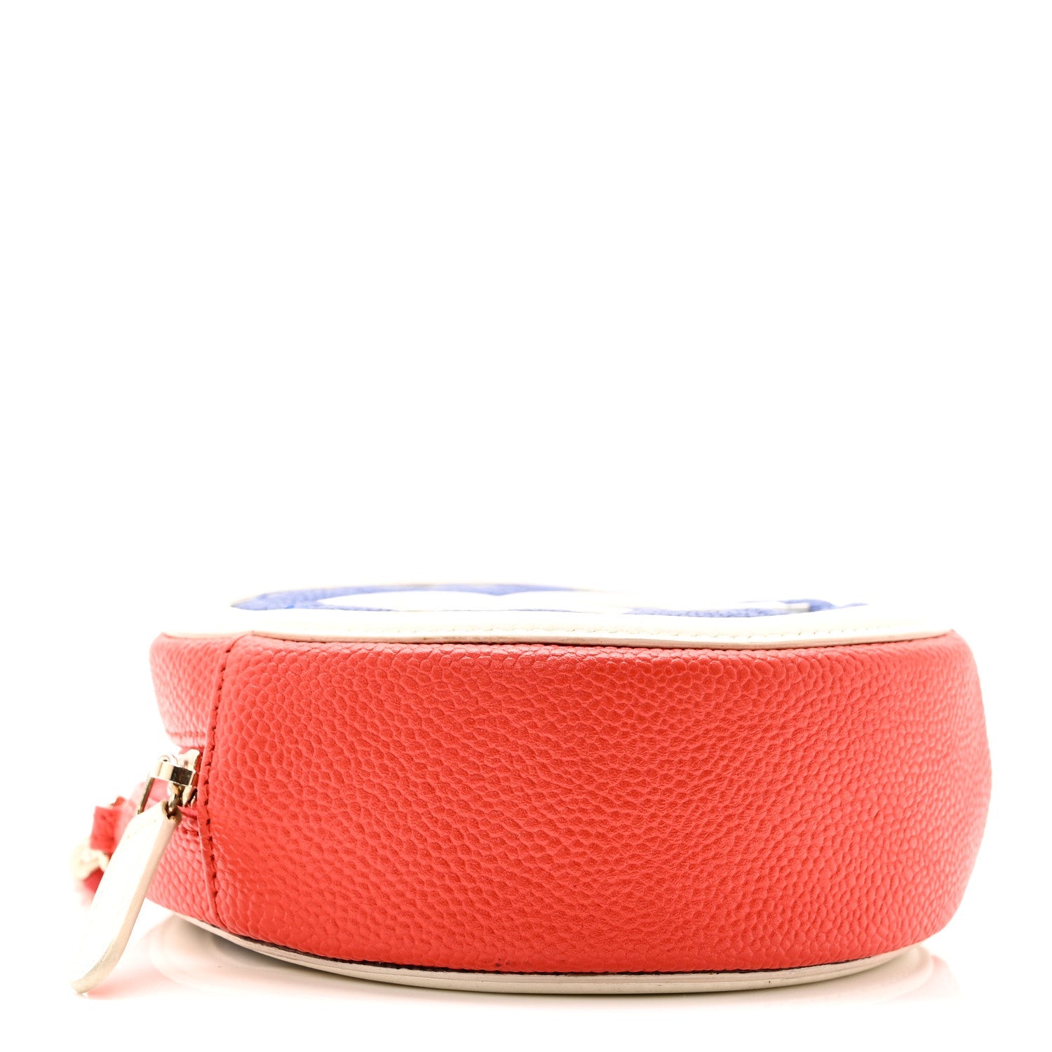 Caviar Quilted Round Filigree Crossbody Blue White Red