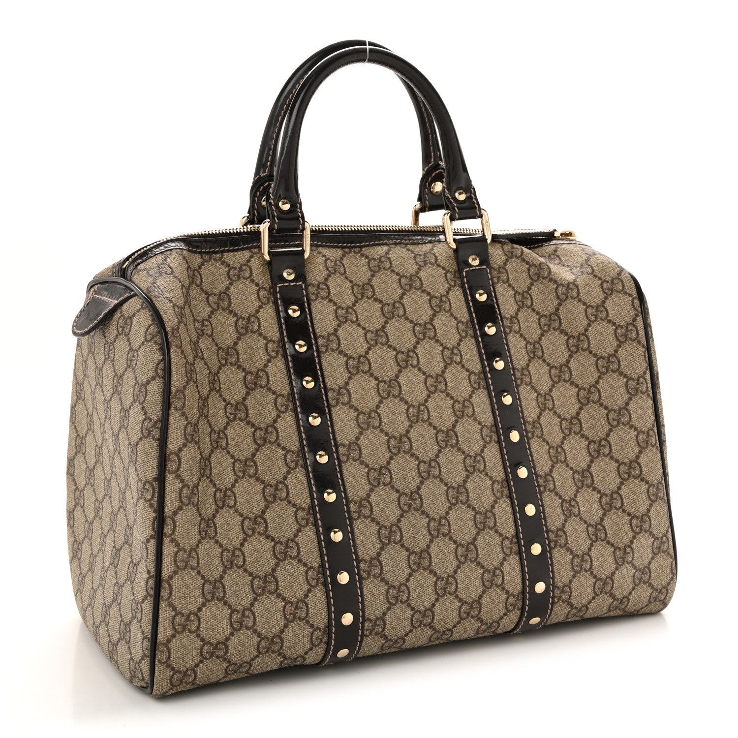 Monogram Guccissima Hearts Studded Medium Joy Boston Dark Brown