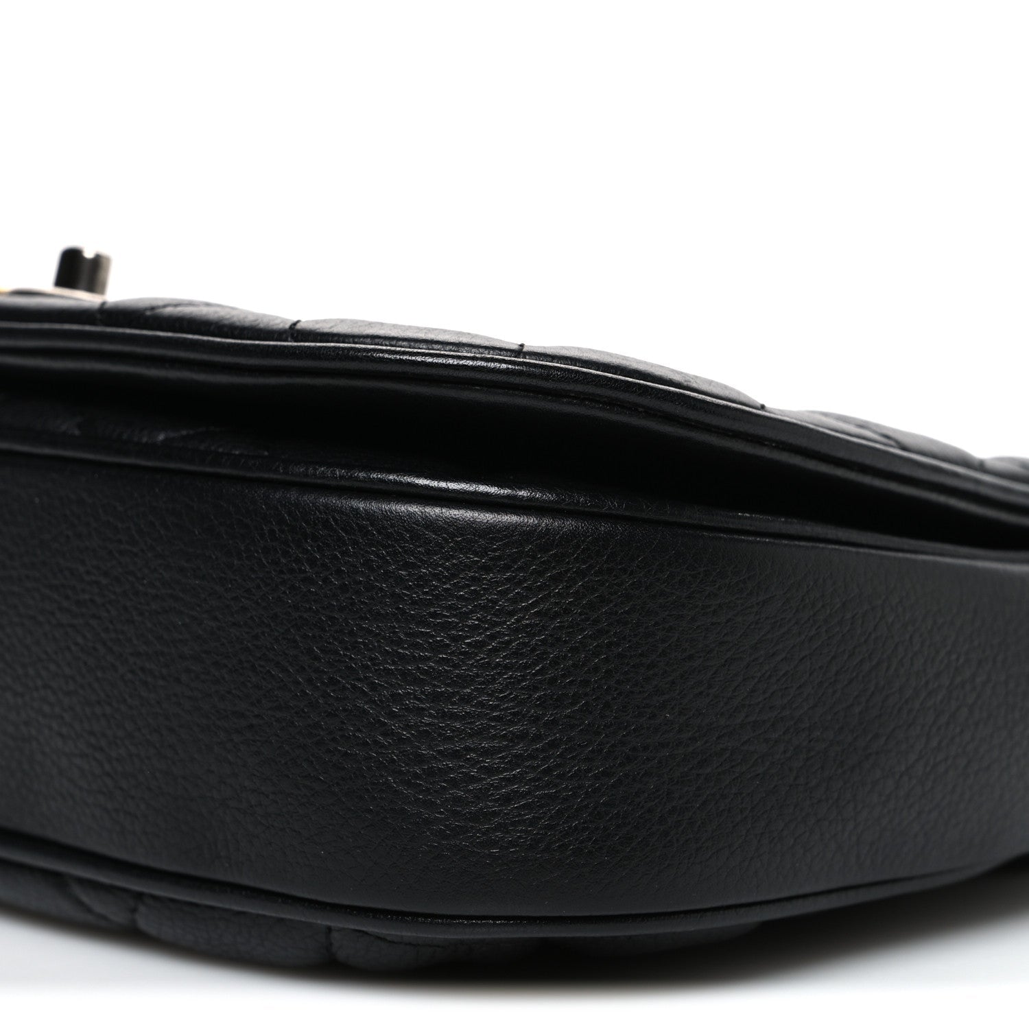 Calfskin Quilted Casual Pocket Messenger Flap Black