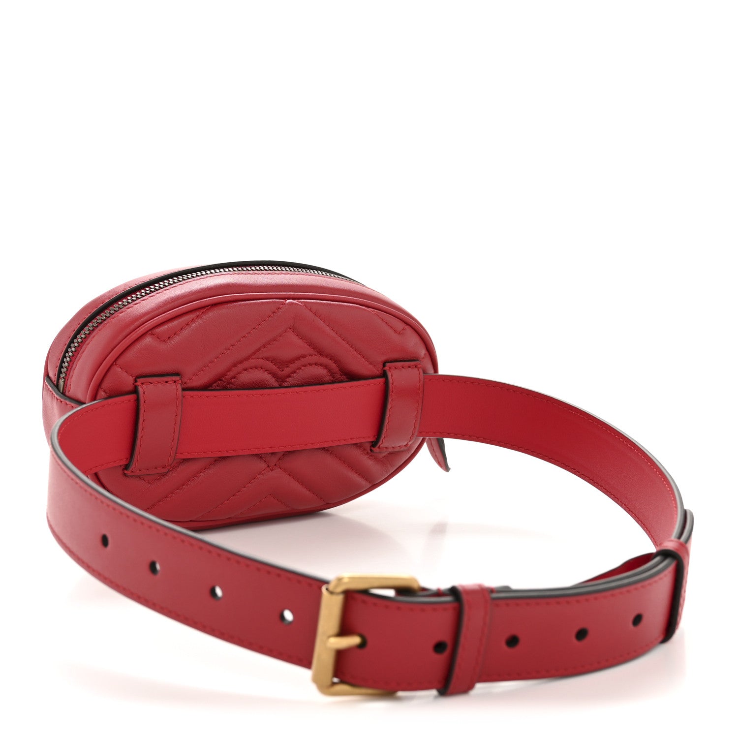 Calfskin Matelasse GG Marmont Belt Bag 75 30 Hibiscus Red
