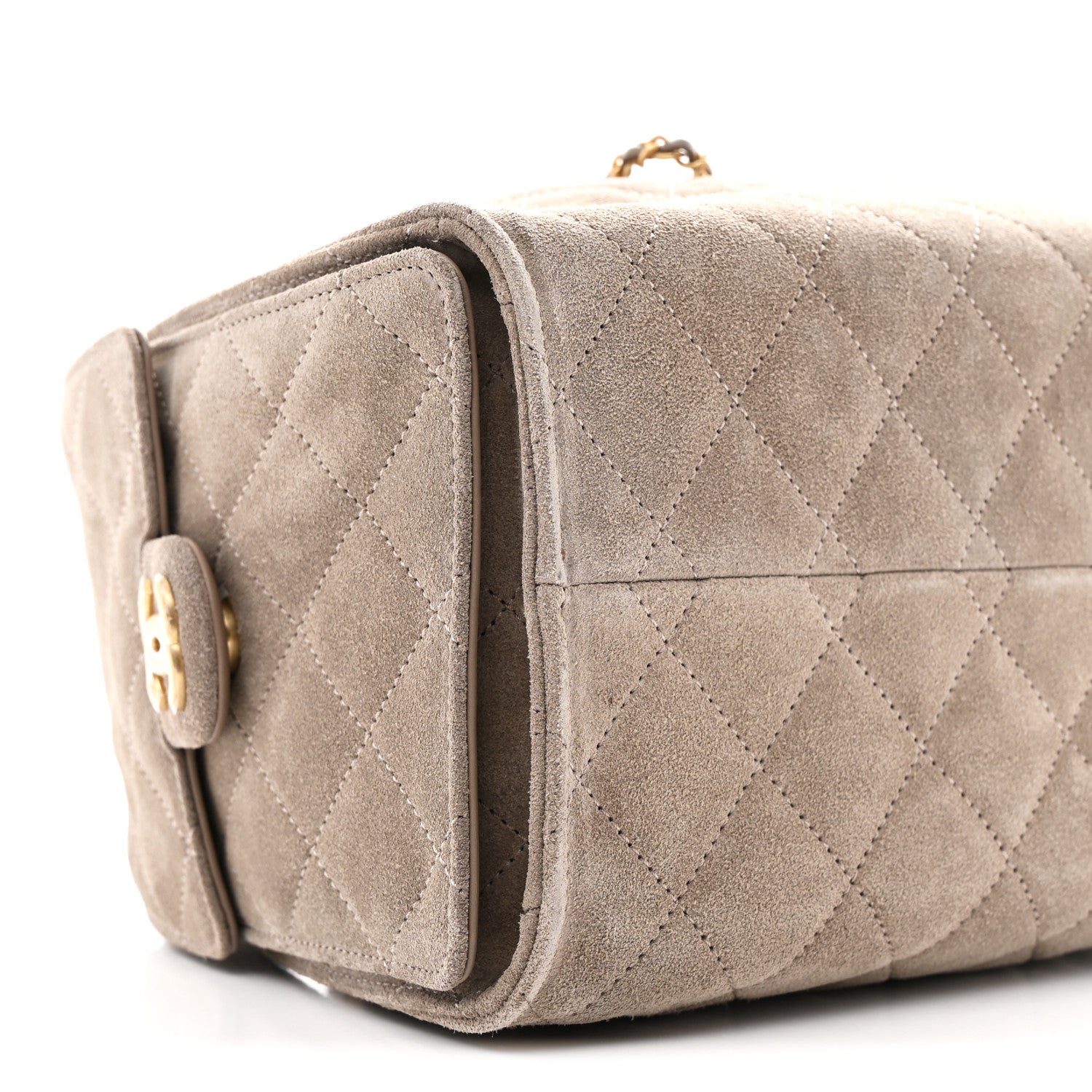 Suede Quilted Small Chanel 25 Handbag Dark Grey