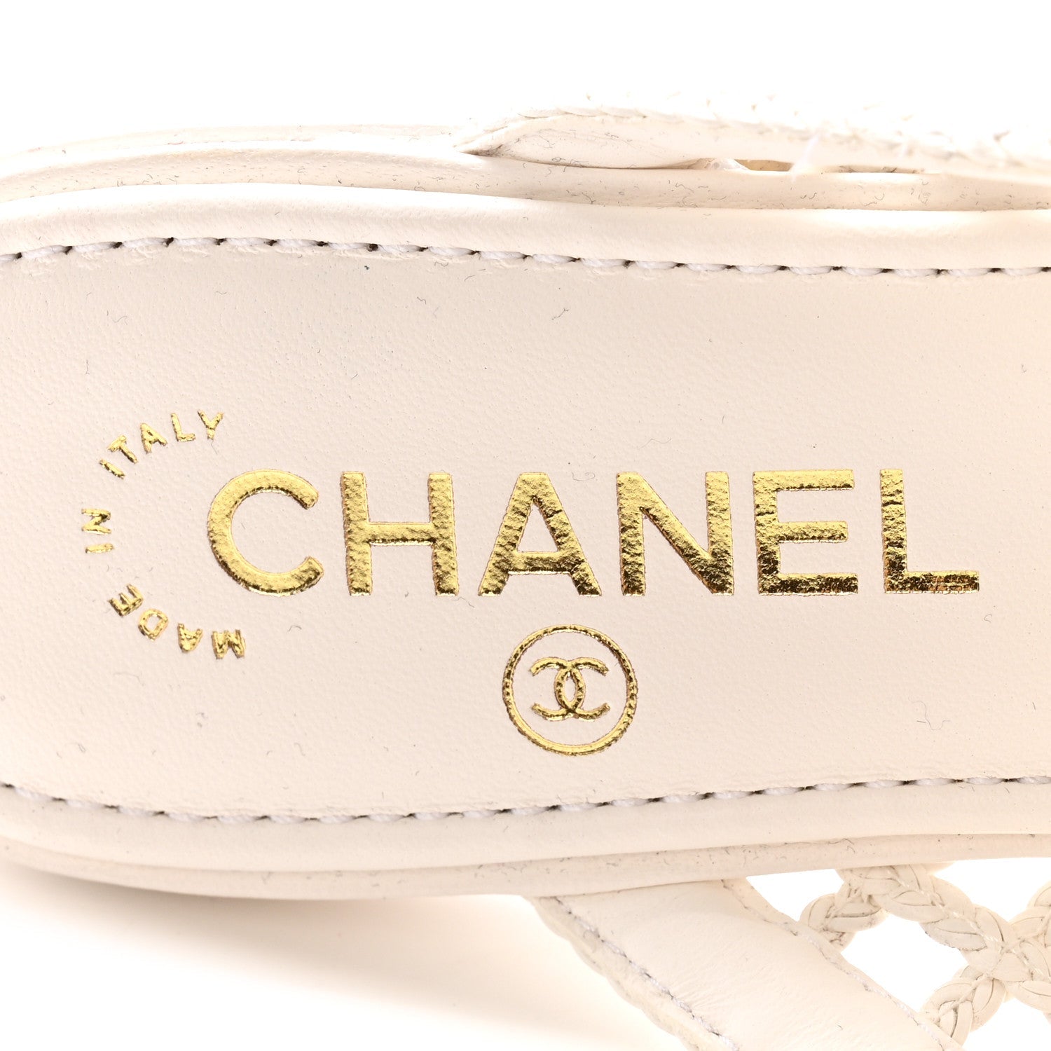Braided Lambskin Mule Sandals 39 White