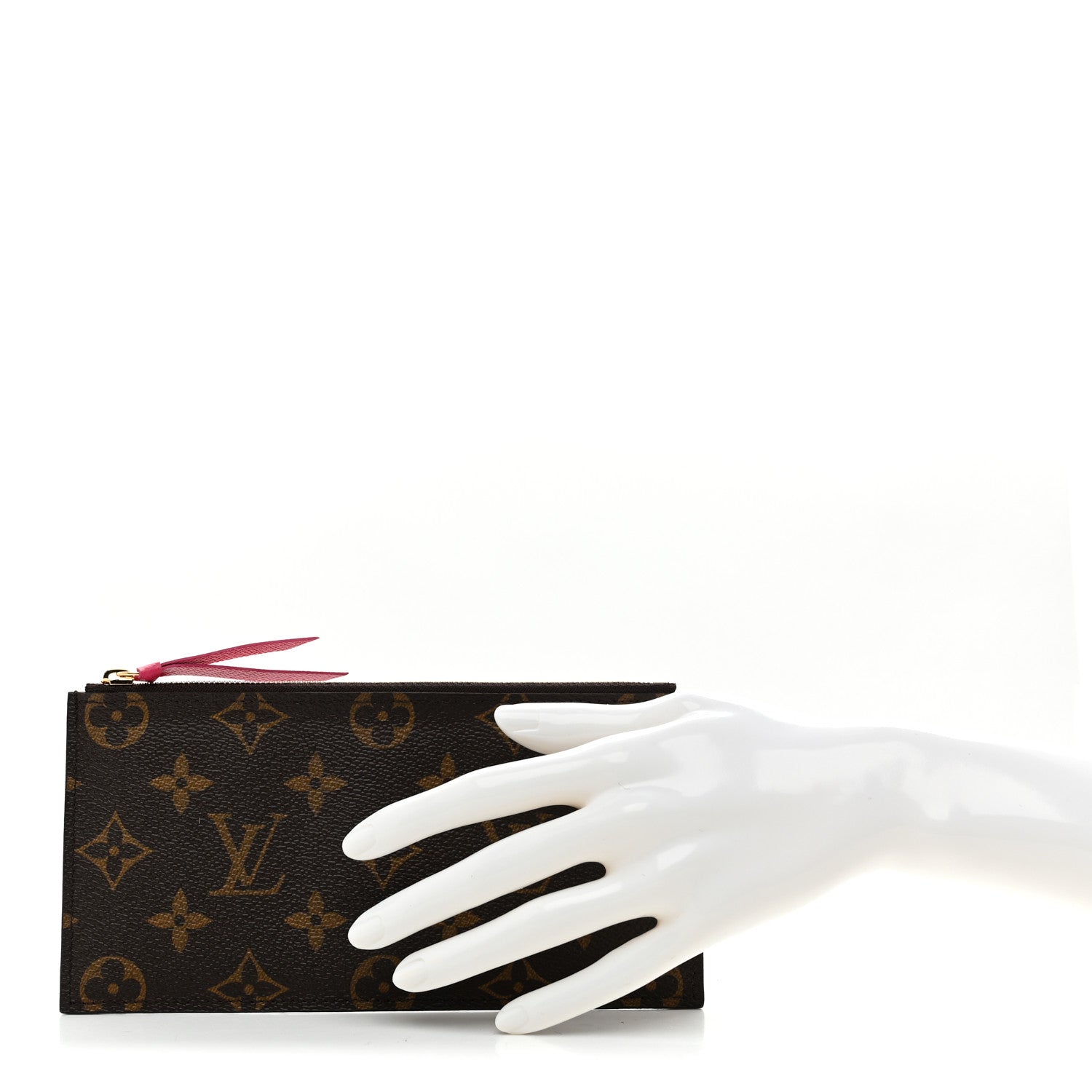 Monogram Felicie Chain Wallet Zippered Insert Fuchsia