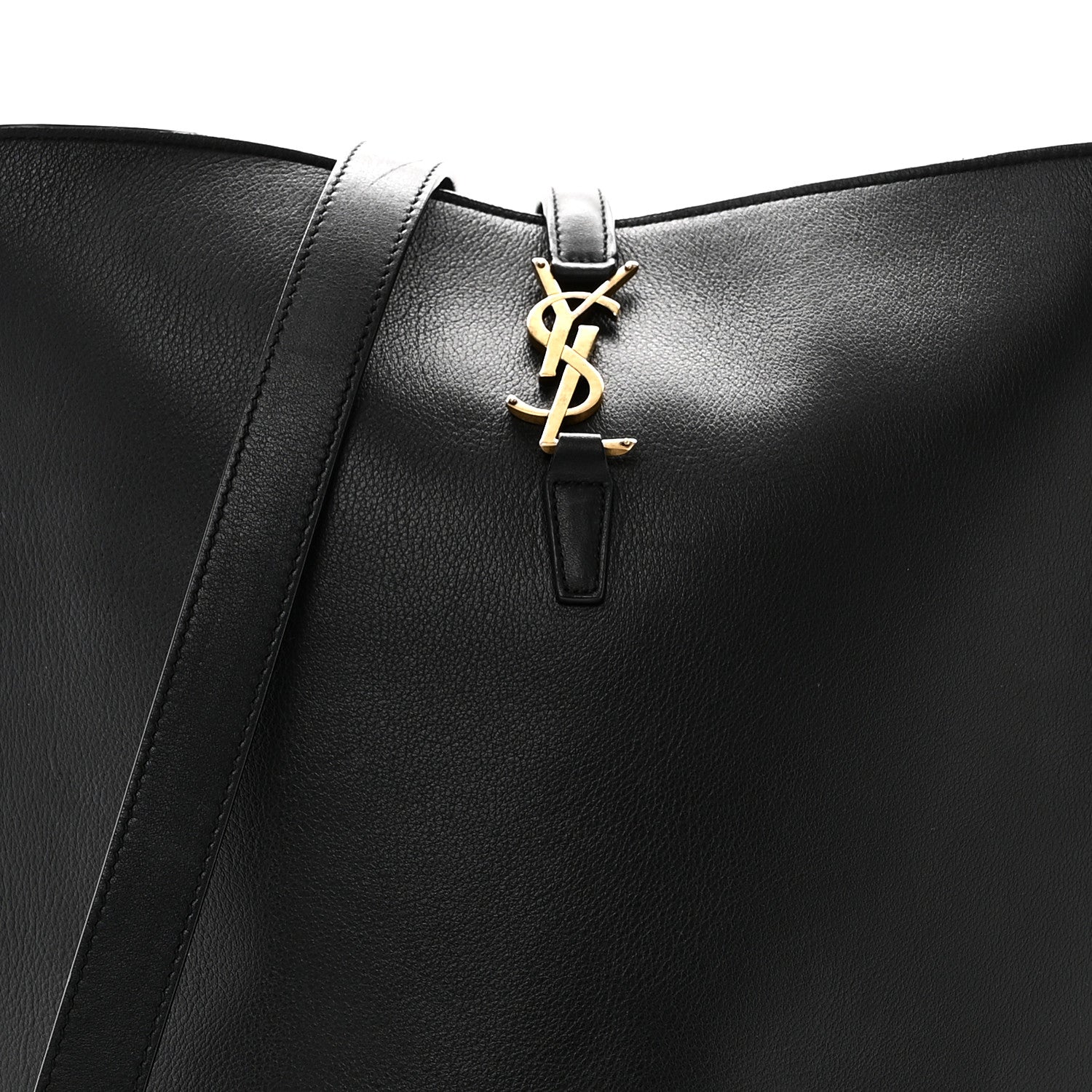 Shiny Calfskin Le 37 Long Bucket Bag Black