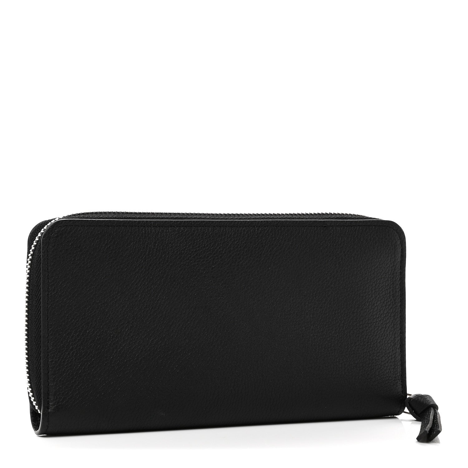 Calfskin Zippy Lockme Wallet Black