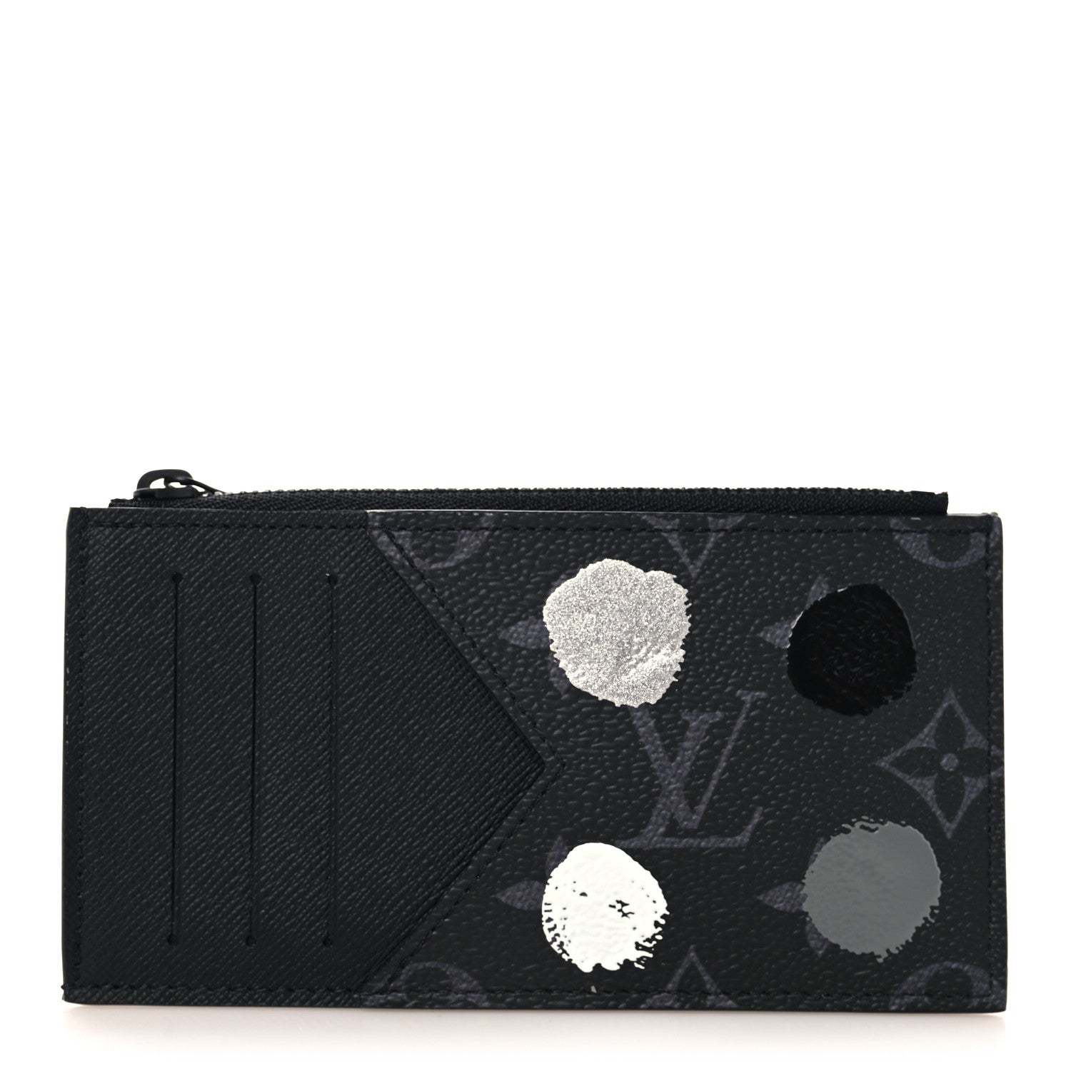 LV X YK Monogram Eclipse Taiga Coin Card Holder