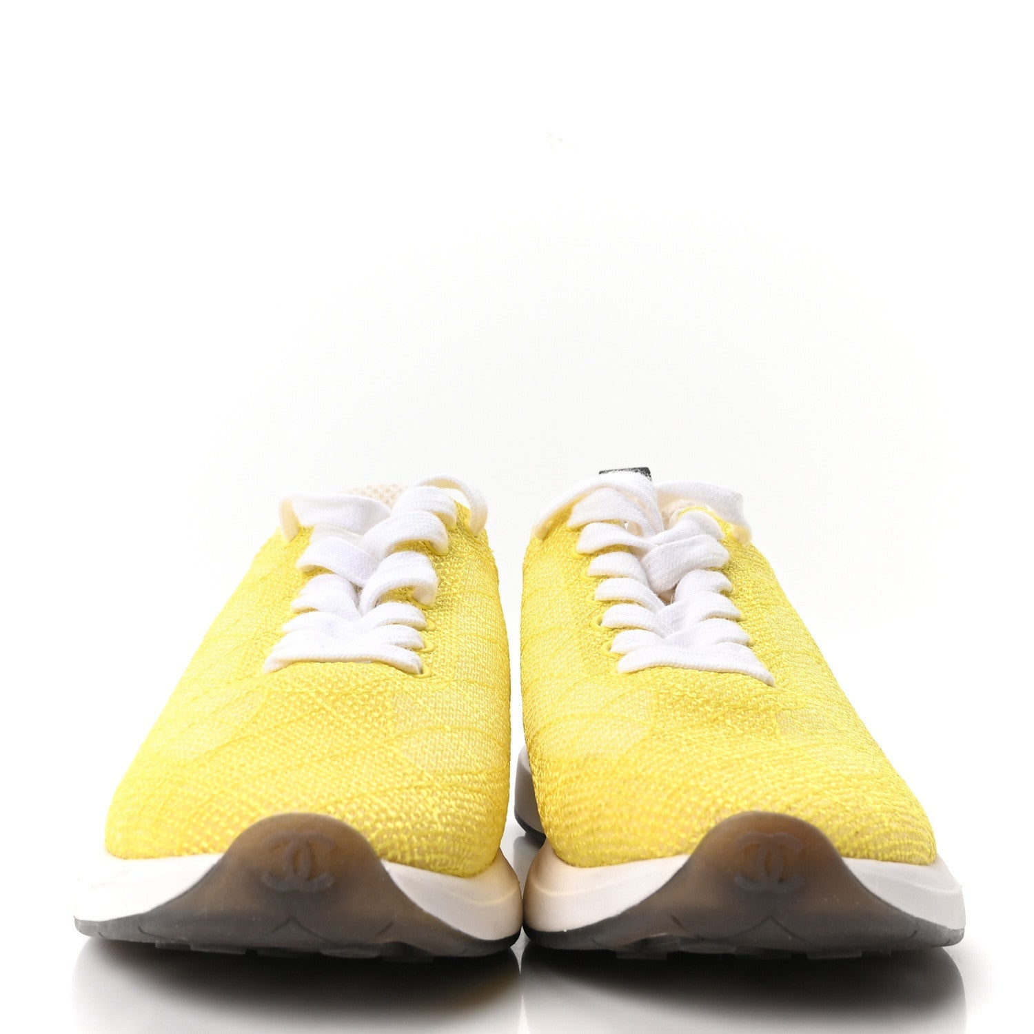 Mesh Embroidered CC Sneakers 38.5 Yellow