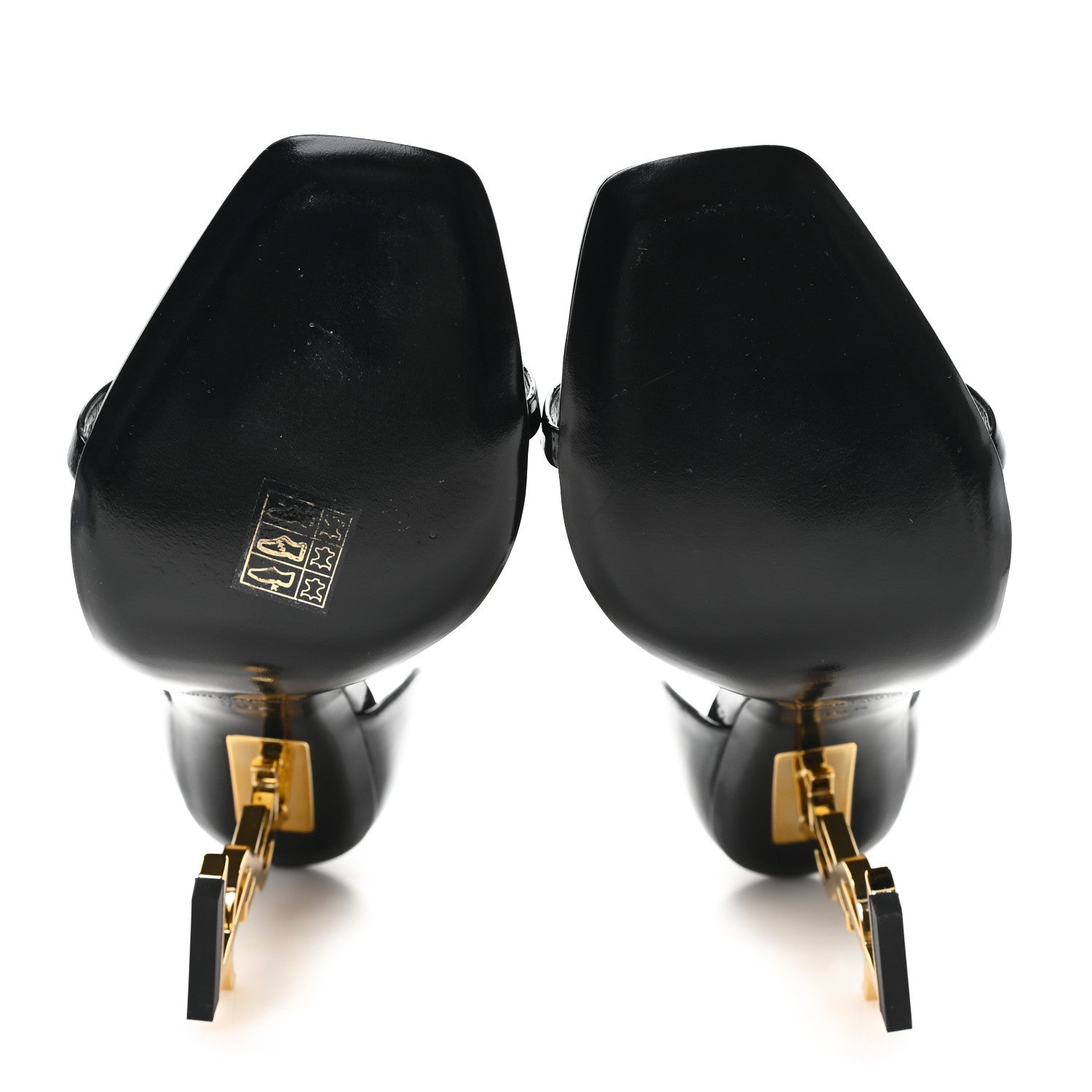 Patent Calfskin Opyum 110 Sandals 40.5 Black Gold