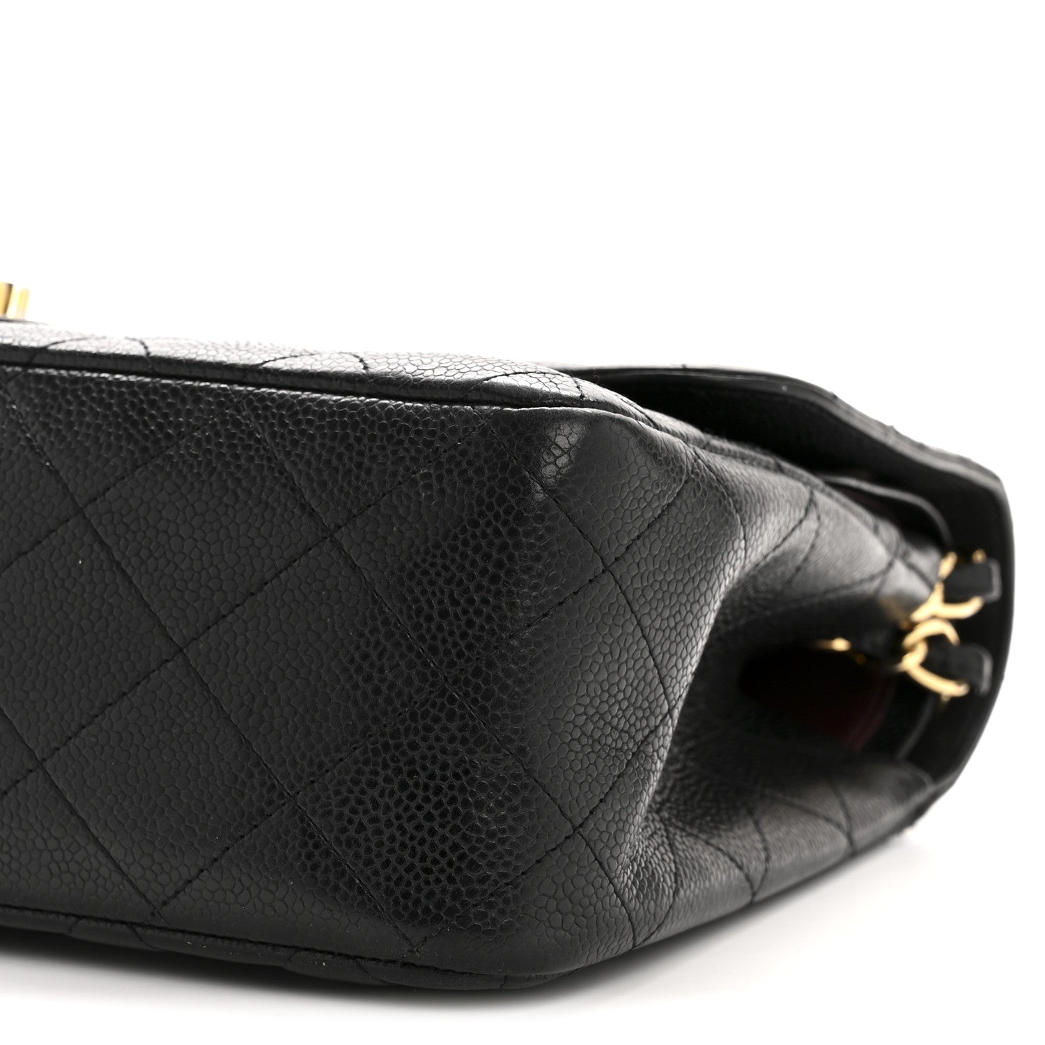 Caviar Quilted Jumbo Double Flap Black
