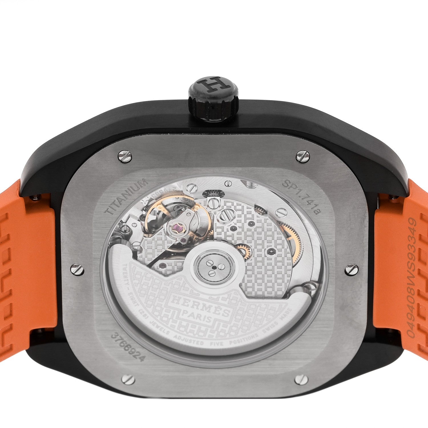 DLC Coated Titanium Rubber 39mm H08 Automatic Watch Orange