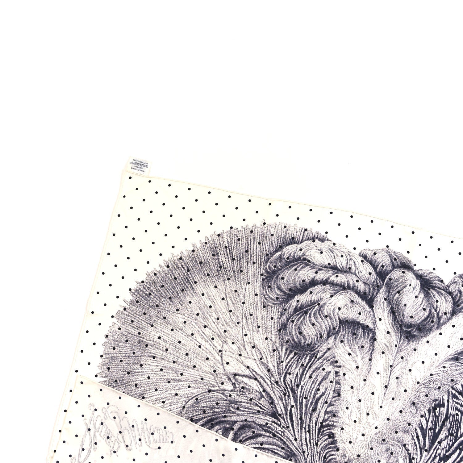 Silk Plumets Et Panaches Scarf 90 White Black Anthracite
