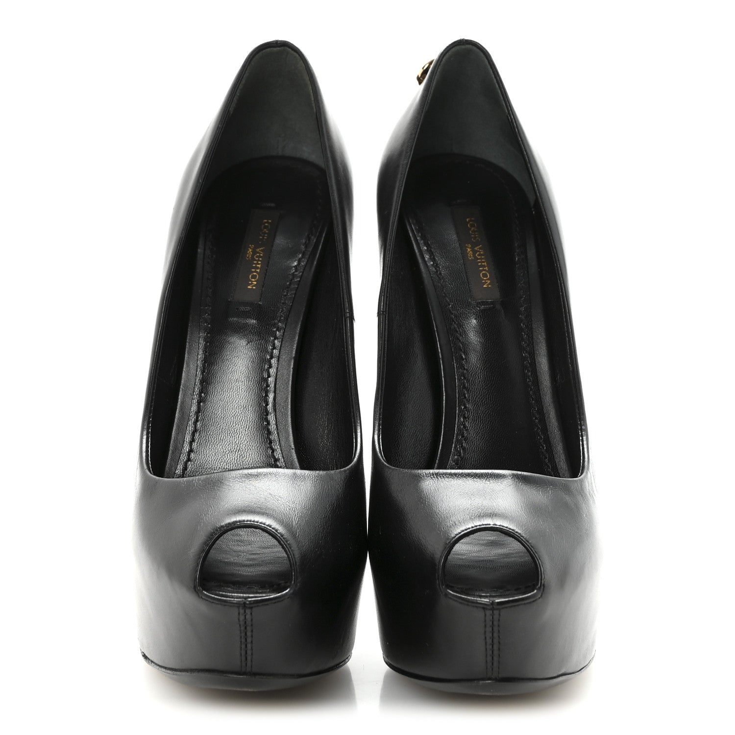 Smooth Calfskin Oh Really Peep Toe Pumps 37.5 Black