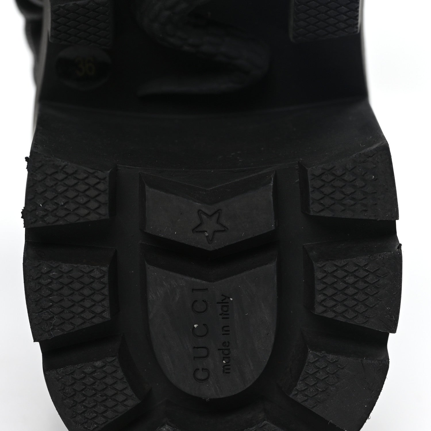 Calfskin Nappa Rhombus Quilted Trip Ankle Boots 36 Black