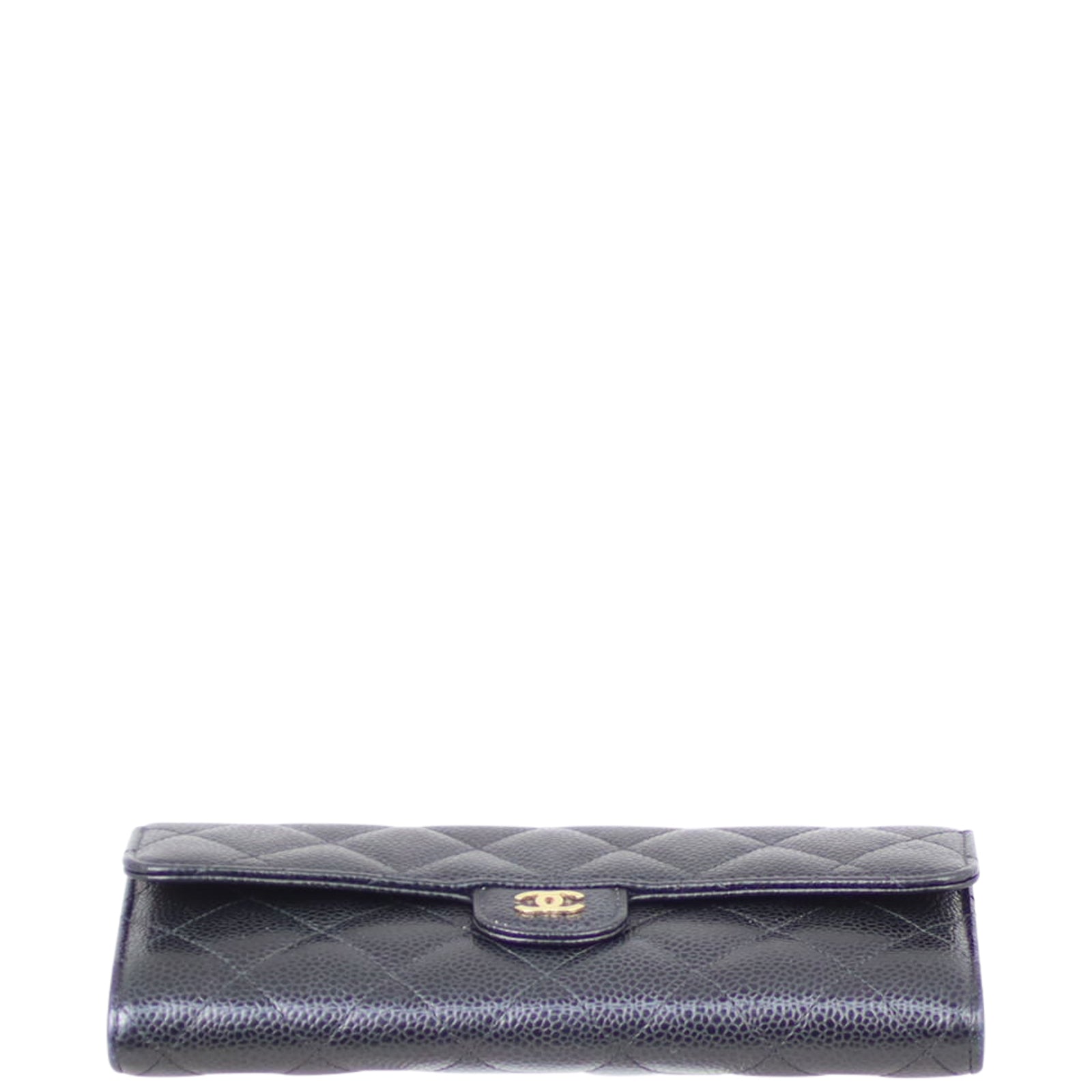 Chanel Classic Flap Long Wallet | Black Gold Hardware