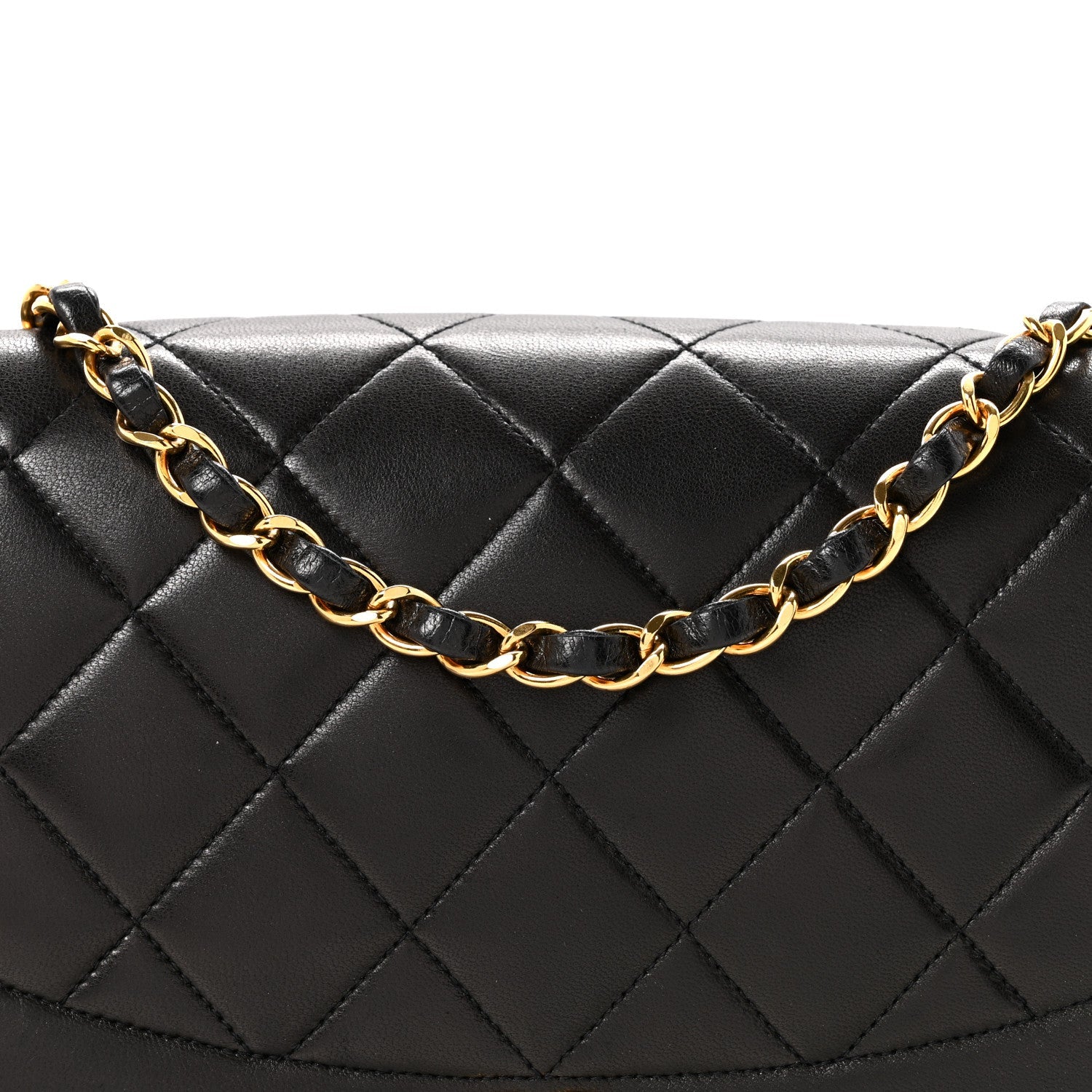 Lambskin Quilted Medium Single Flap Black
