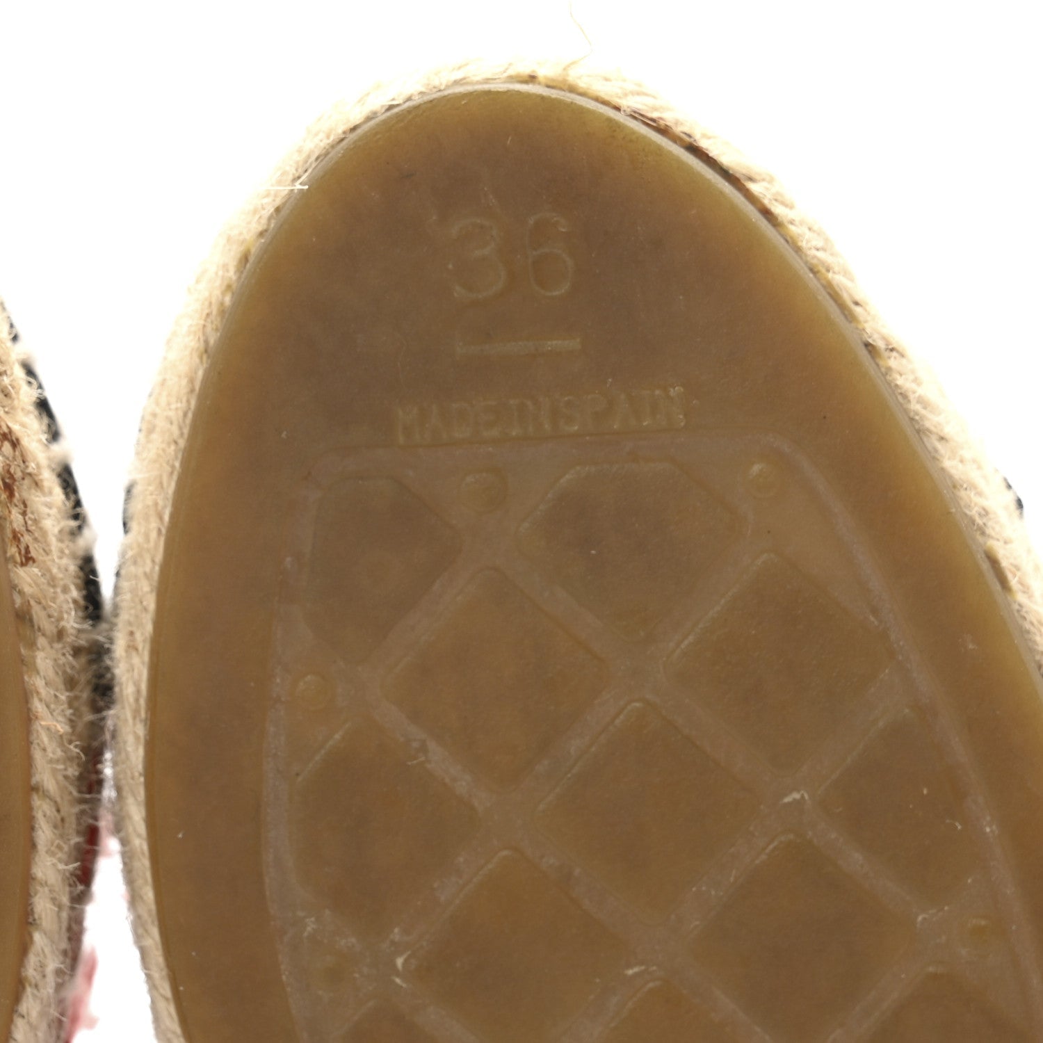 Tweed Grosgrain CC Espadrilles 36 Coral Red Pink Black