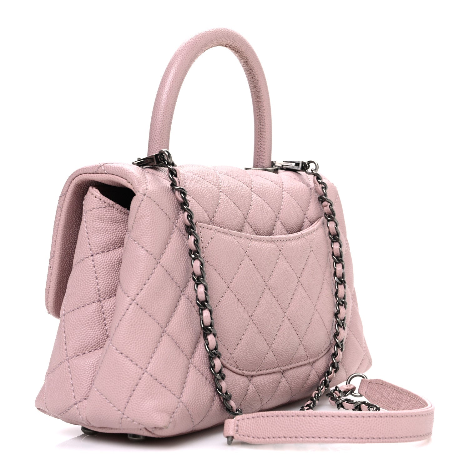Caviar Quilted Mini Coco Handle Flap Pink