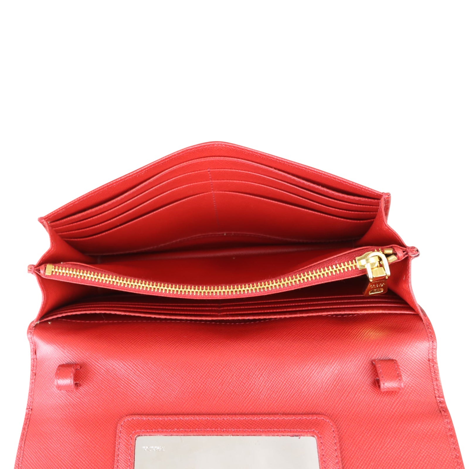 Prada Saffiano Metal Wallet on Strap
