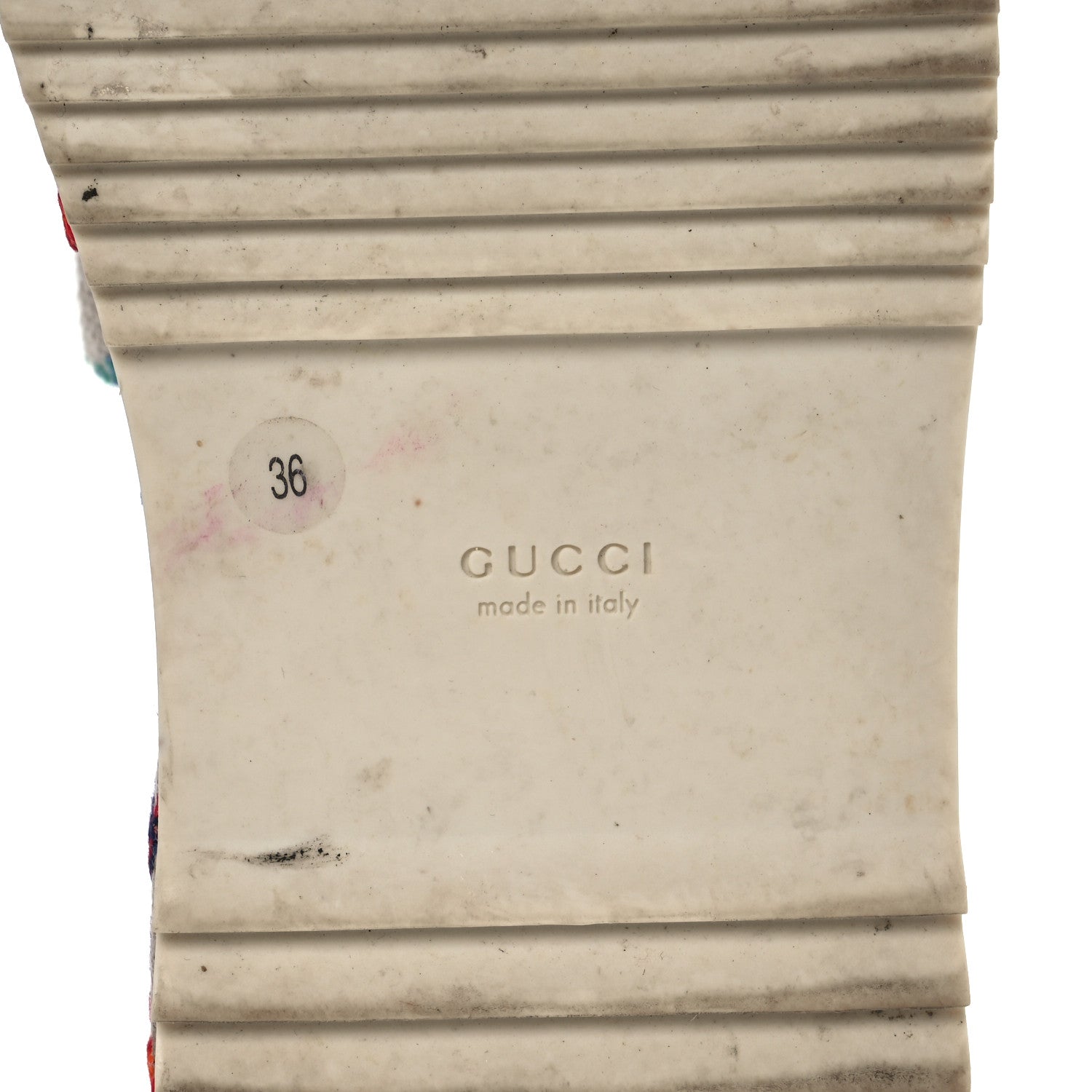 Linen Psychedelic Mini GG Monogram Angelina Platform 55mm Slide Sandals 36 Multicolor
