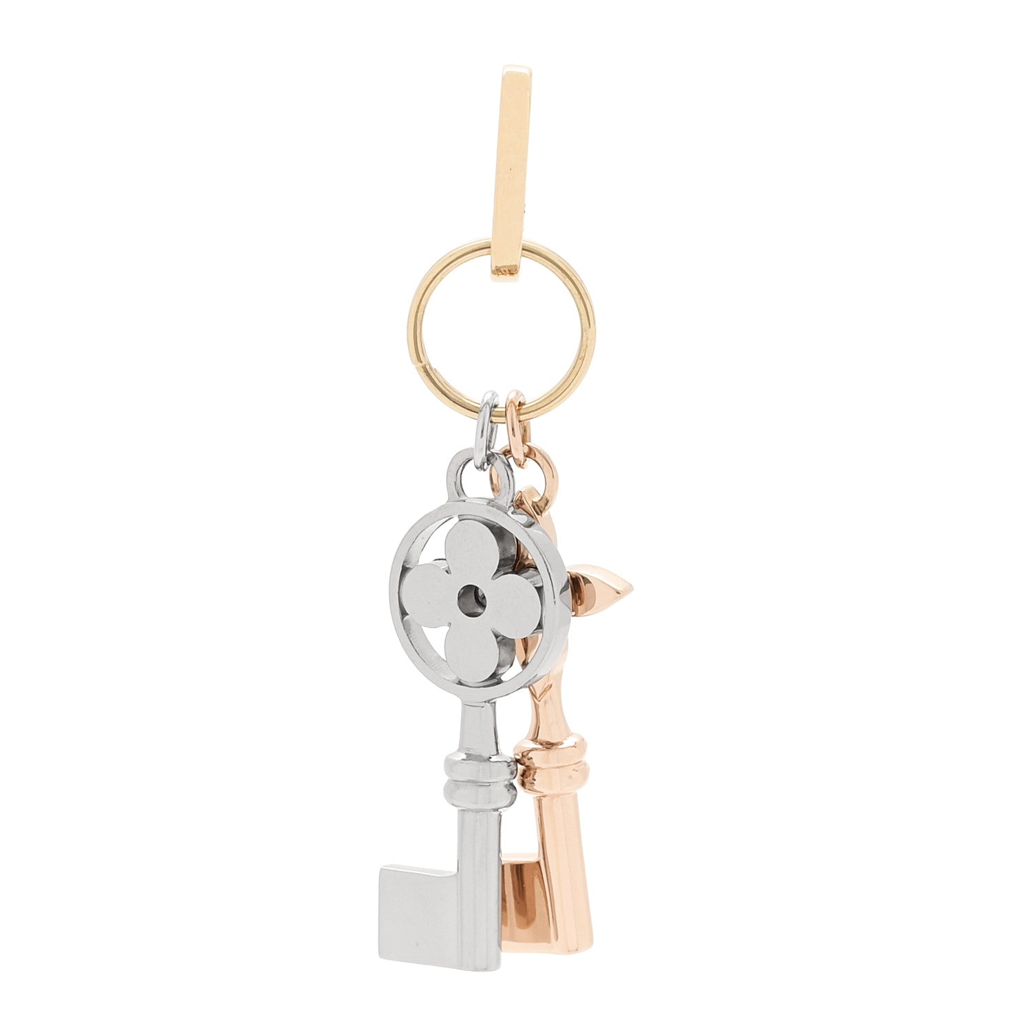 18K Pink Yellow White Gold Idylle Blossom Two Key Pendant
