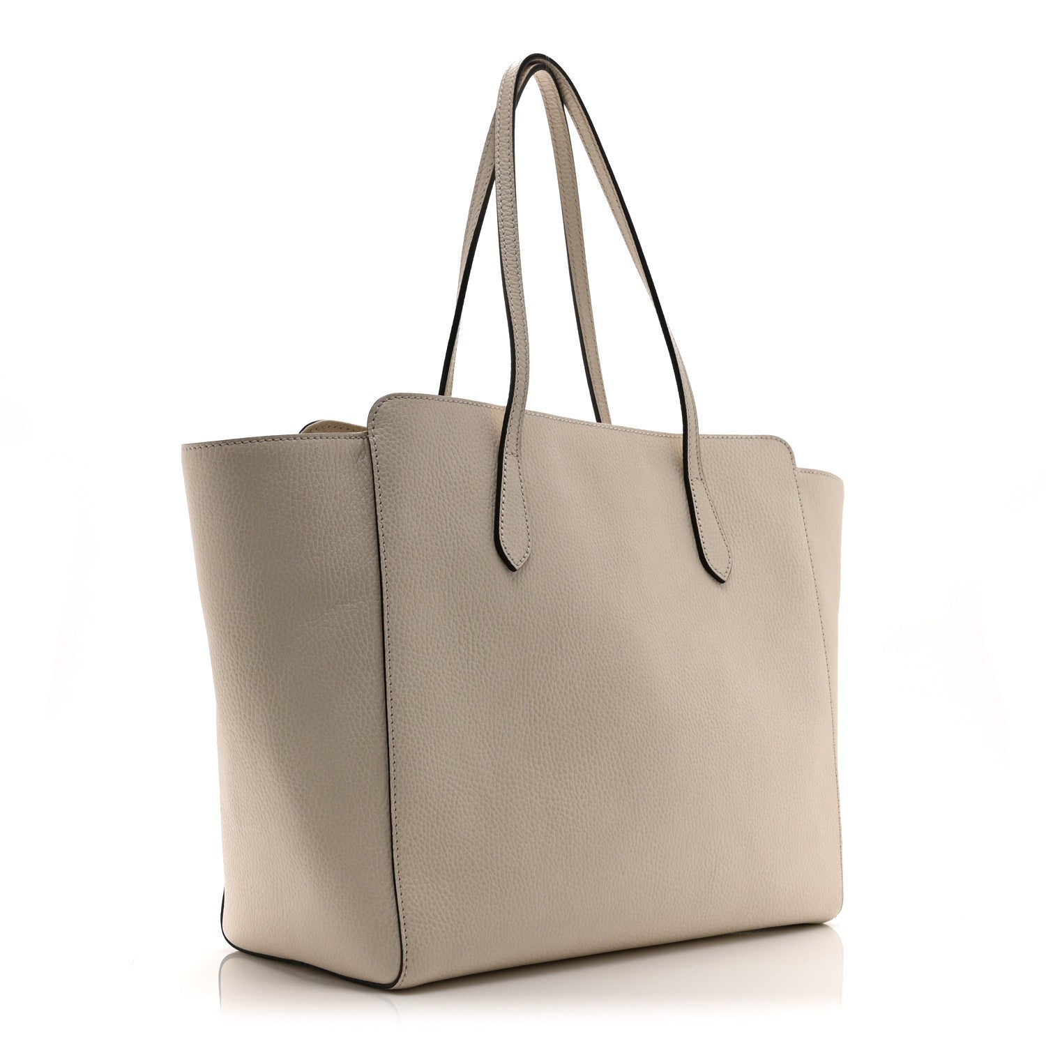 Pebbled Calfskin Medium Swing Tote Off White