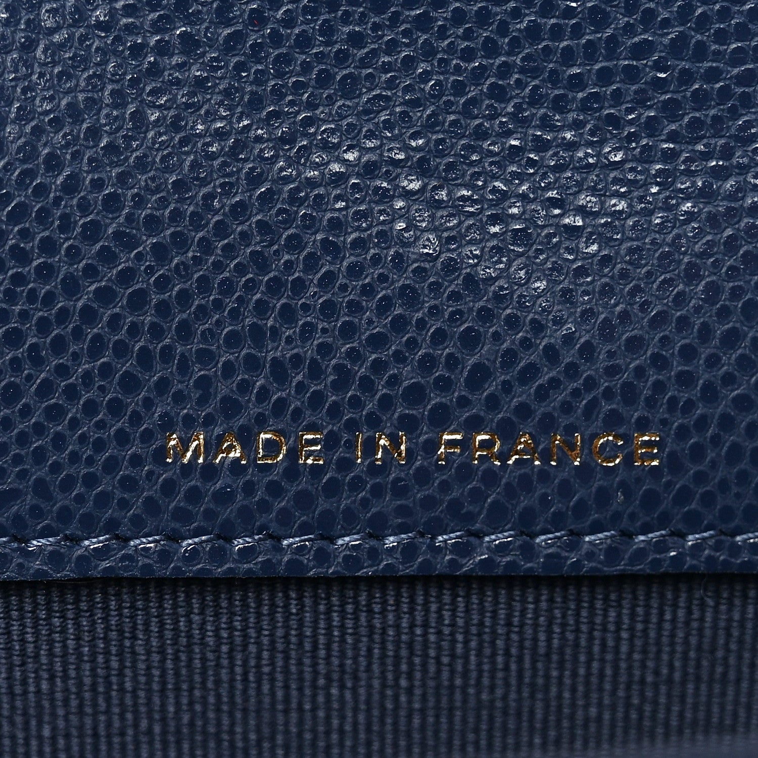 Caviar Quilted Flap Card Holder Wallet Navy Blue