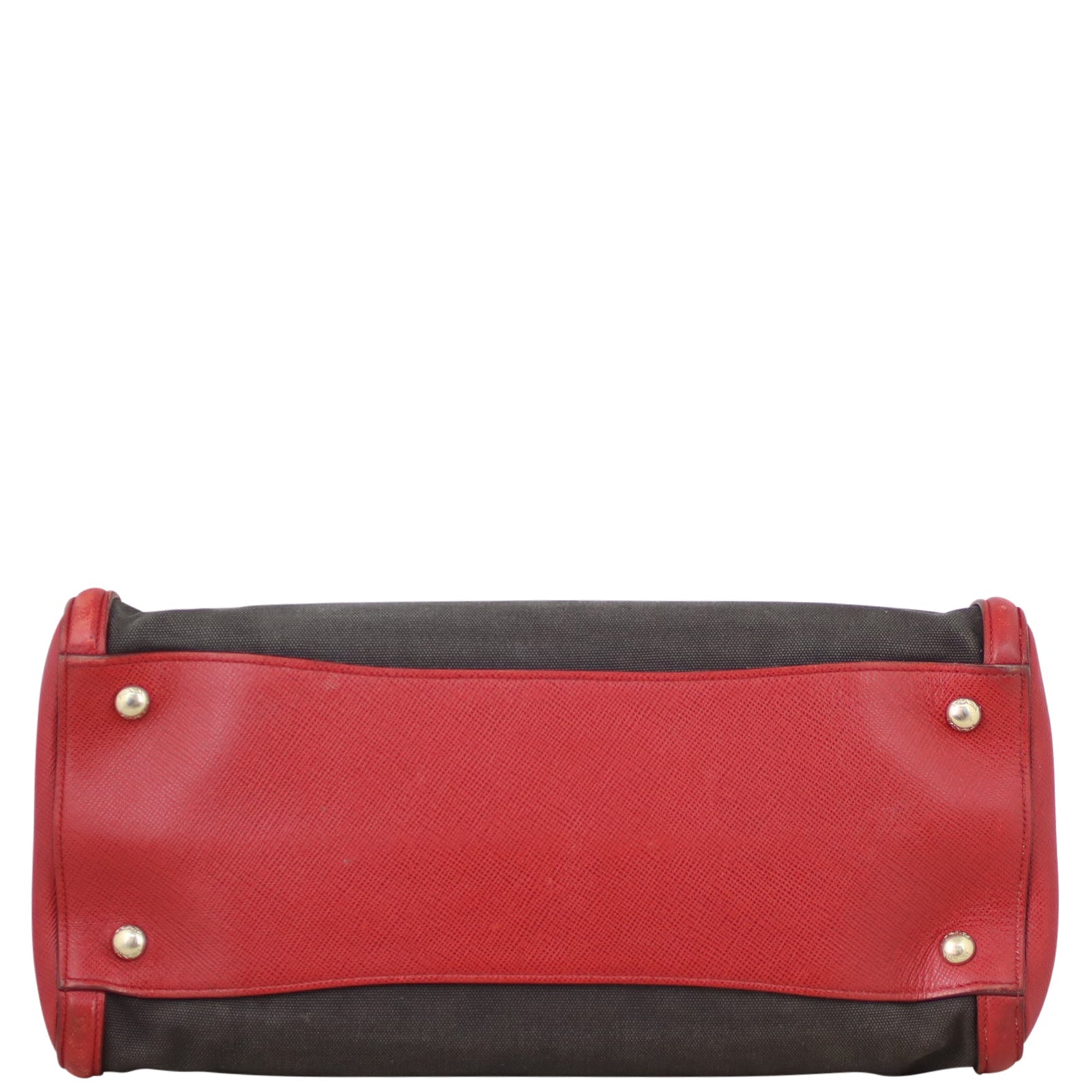 Prada Saffiano and Canvas Top Handle Tote
