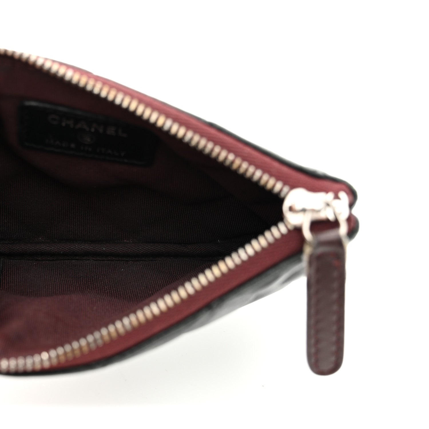 Lambskin Quilted Small Cosmetic Case Black
