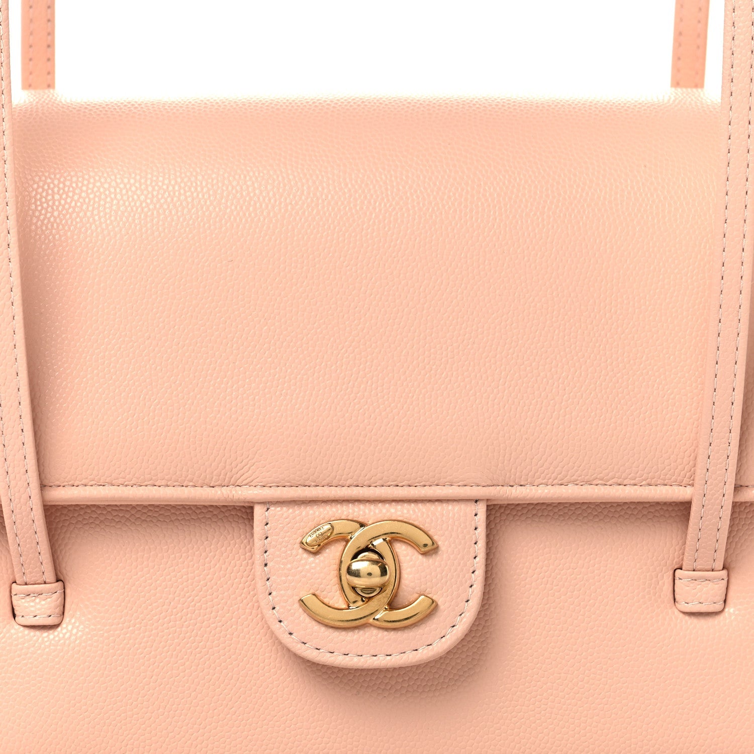 Shiny Caviar Preppy Coco Small Flap Light Pink