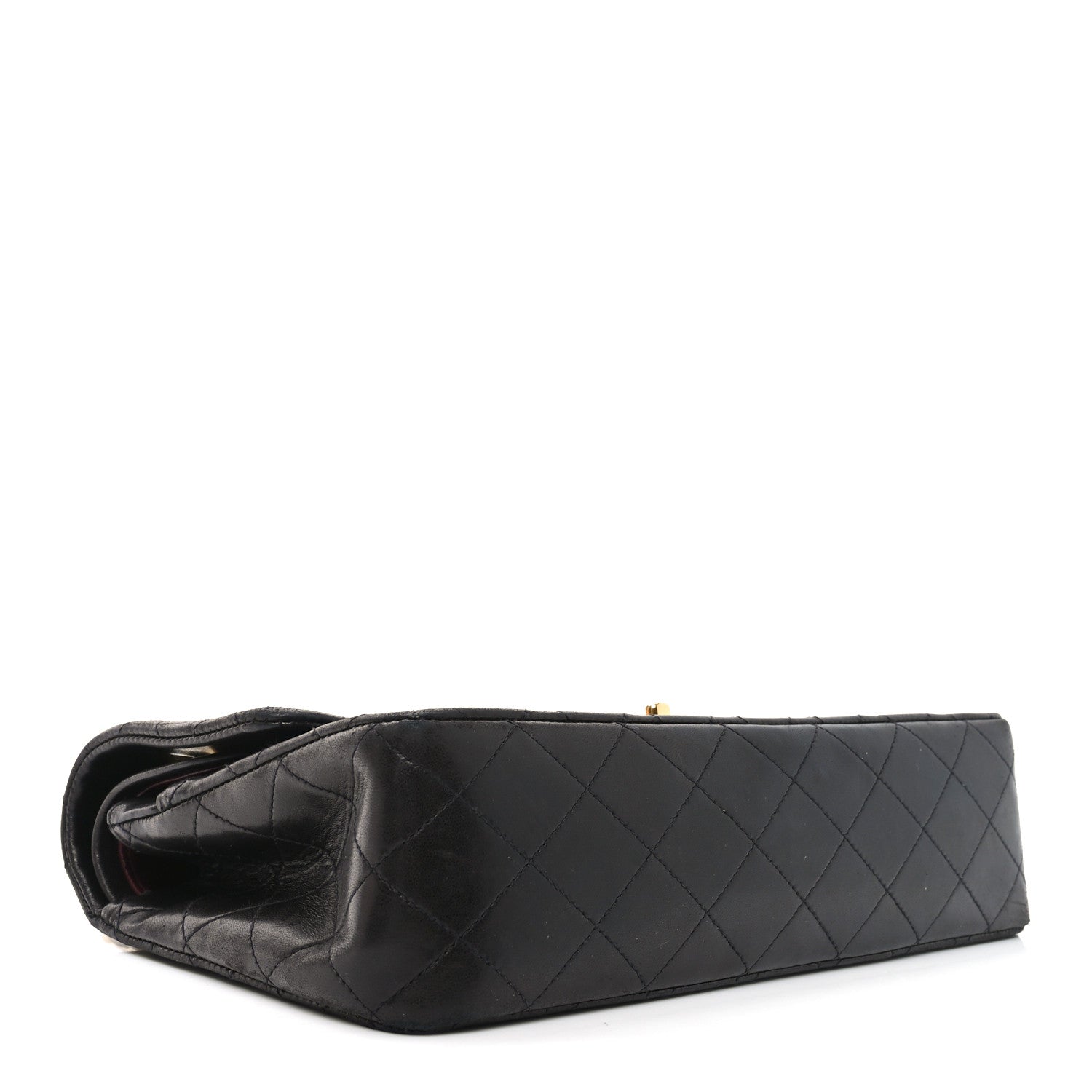 Lambskin Quilted Medium Double Flap Black