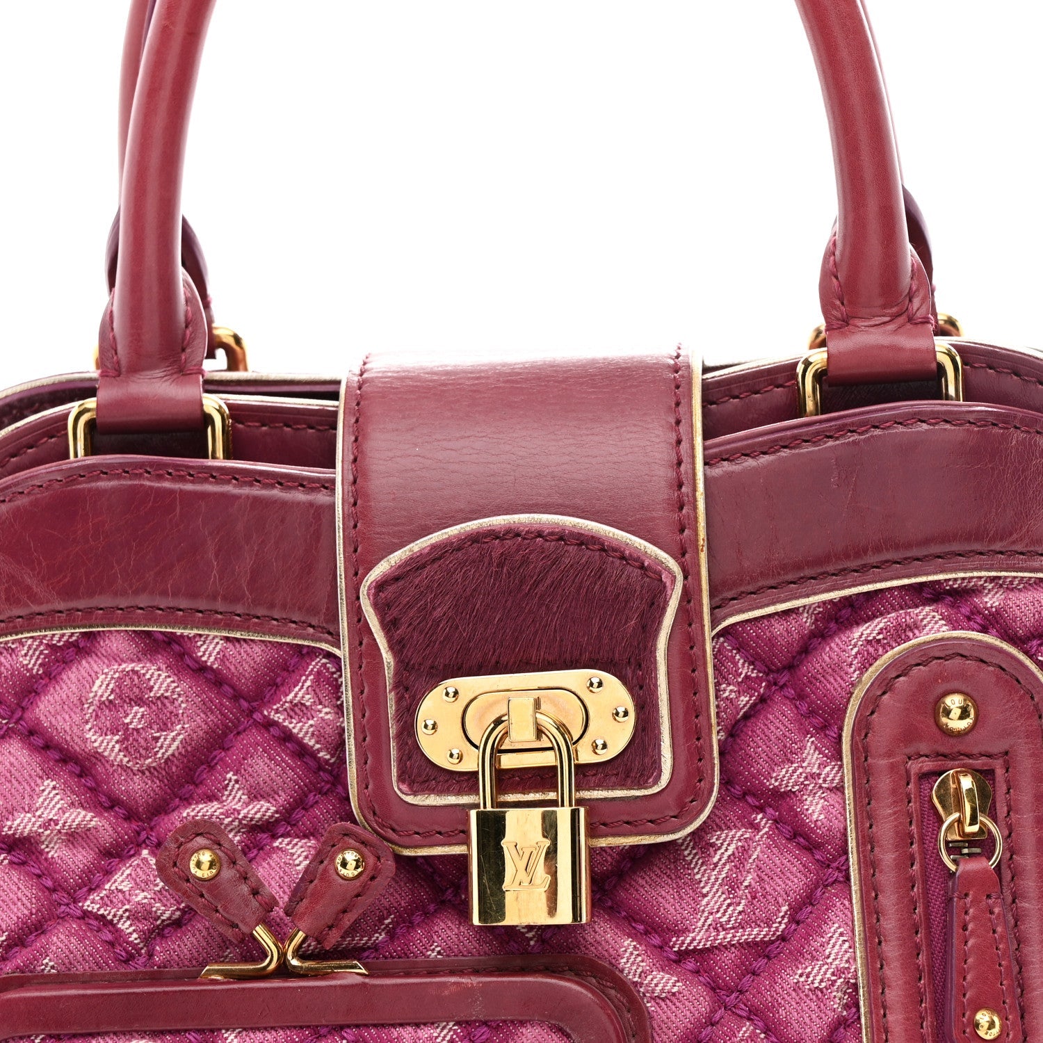 Monogram Denim Quilted Linda Fuchsia