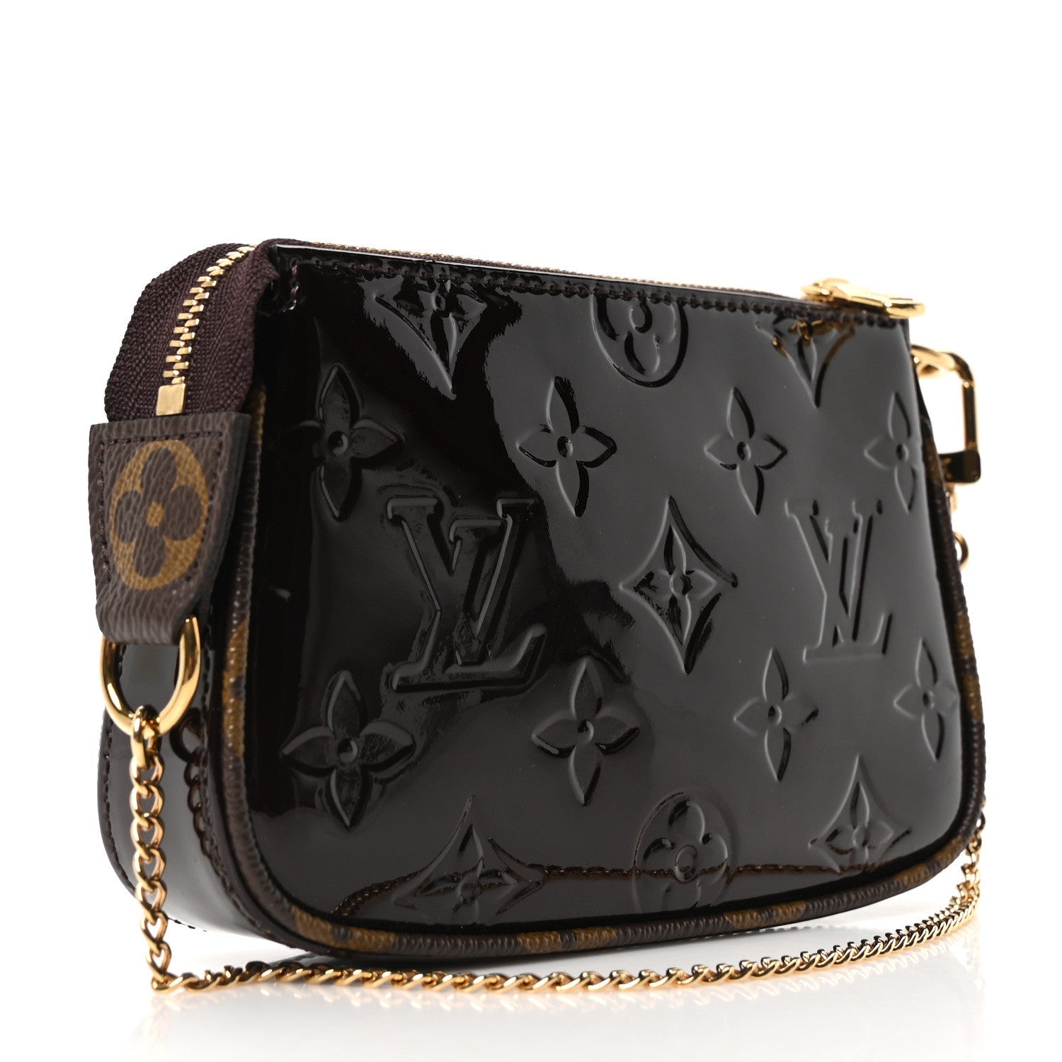 Vernis Monogram Mini Pochette Accessories Amarante