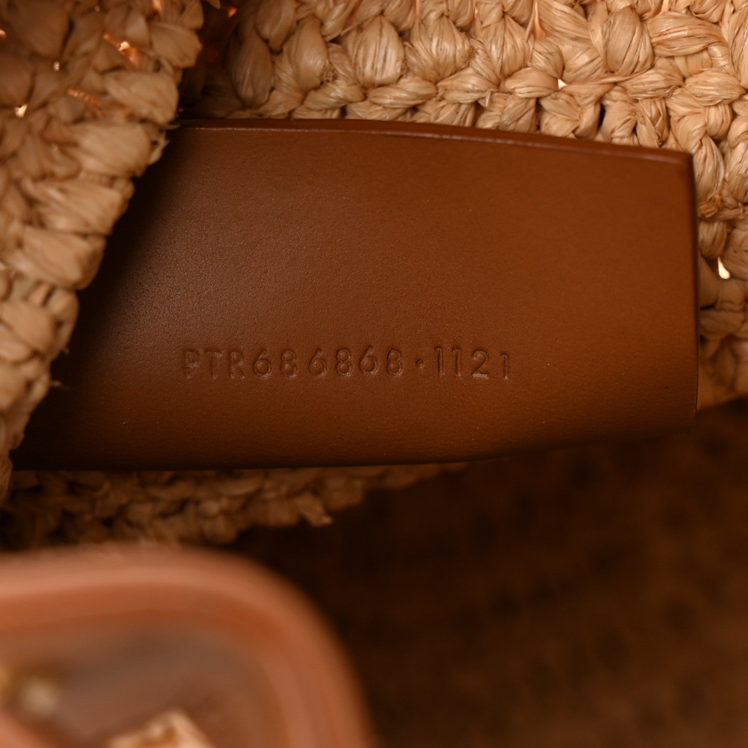 Raffia Calfskin Seau Bucket Naturel Brick