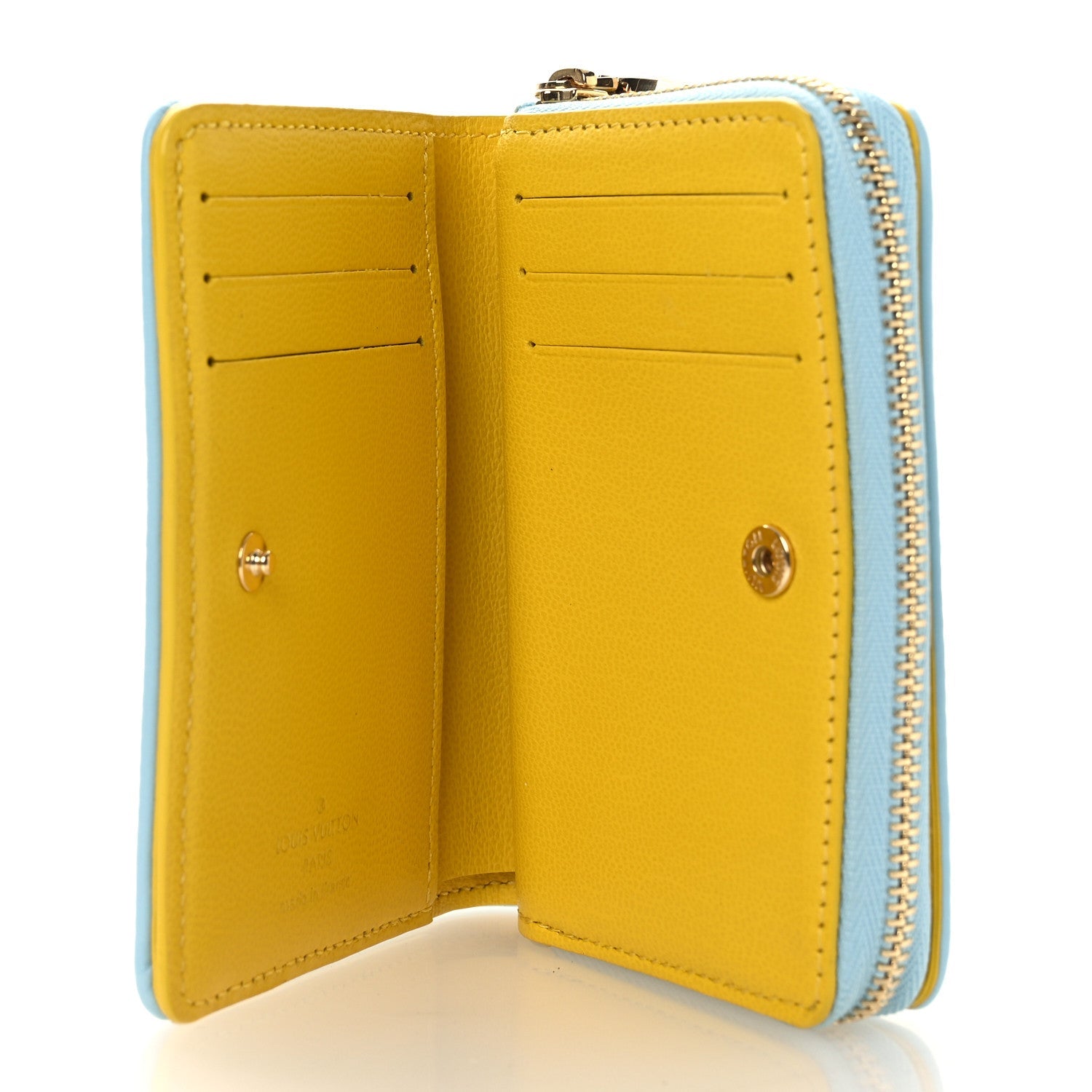 Lambskin Embossed Monogram Lou Coussin Wallet Blue Yellow