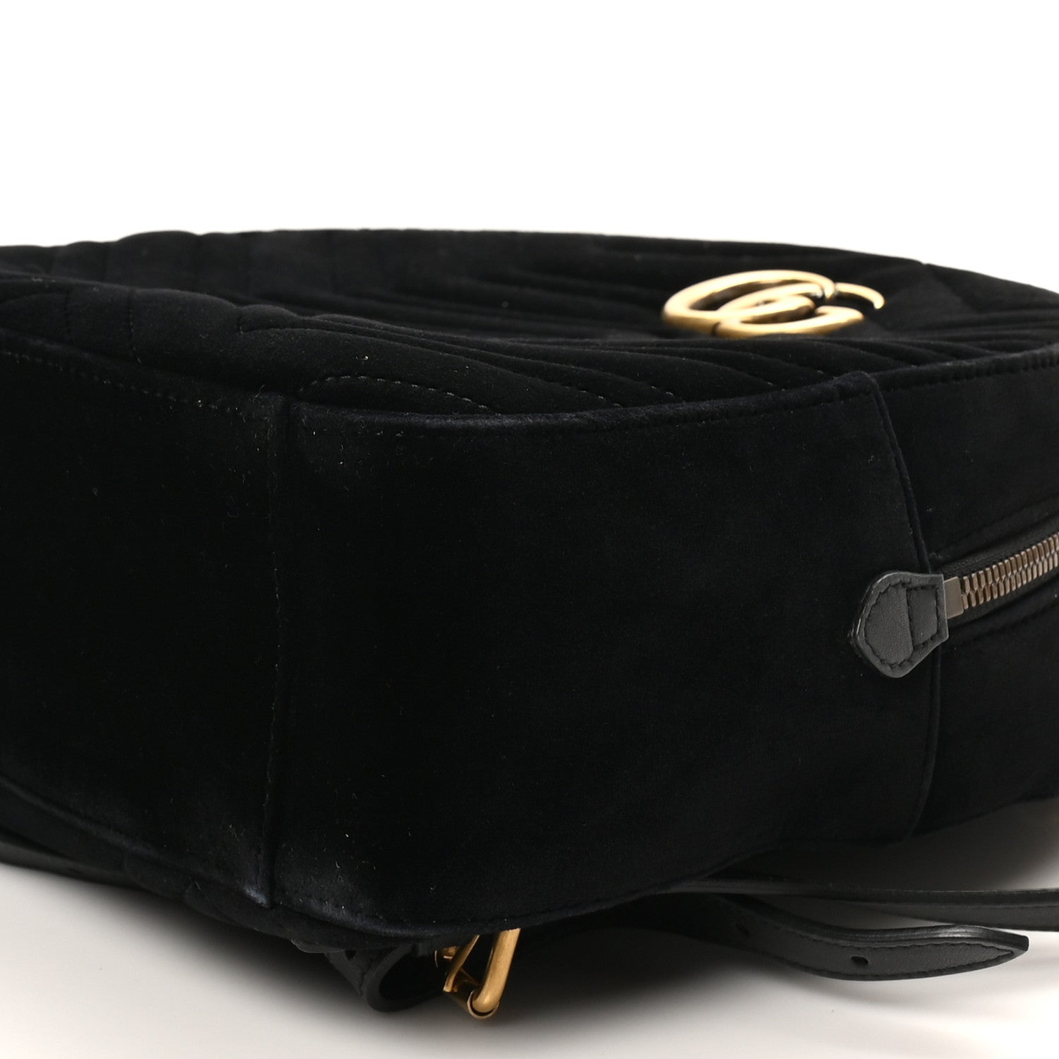 Velvet Matelasse GG Marmont Dome Backpack Black