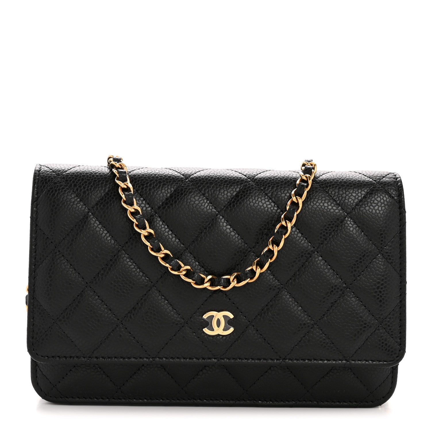 Caviar Quilted Wallet On Chain WOC Black