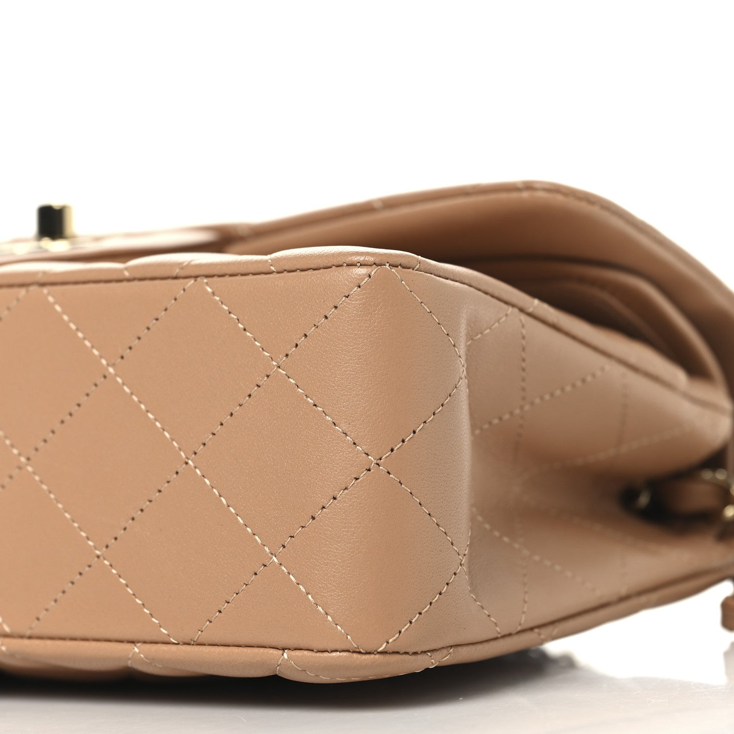 Lambskin Quilted Small Double Flap Brown
