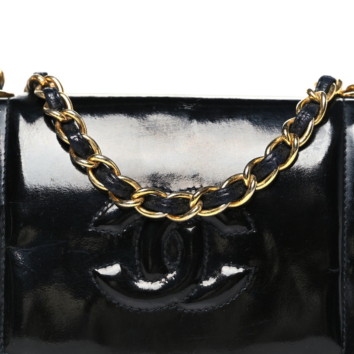 Patent Mini Flap Black