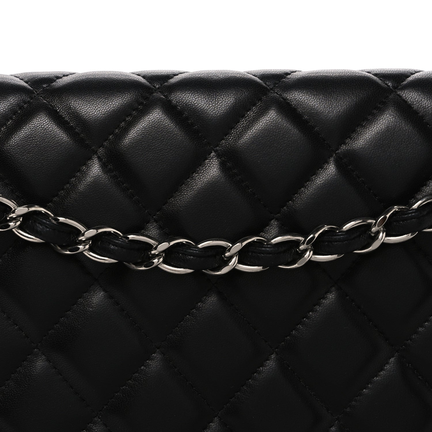 Lambskin Quilted Maxi Single Flap Black