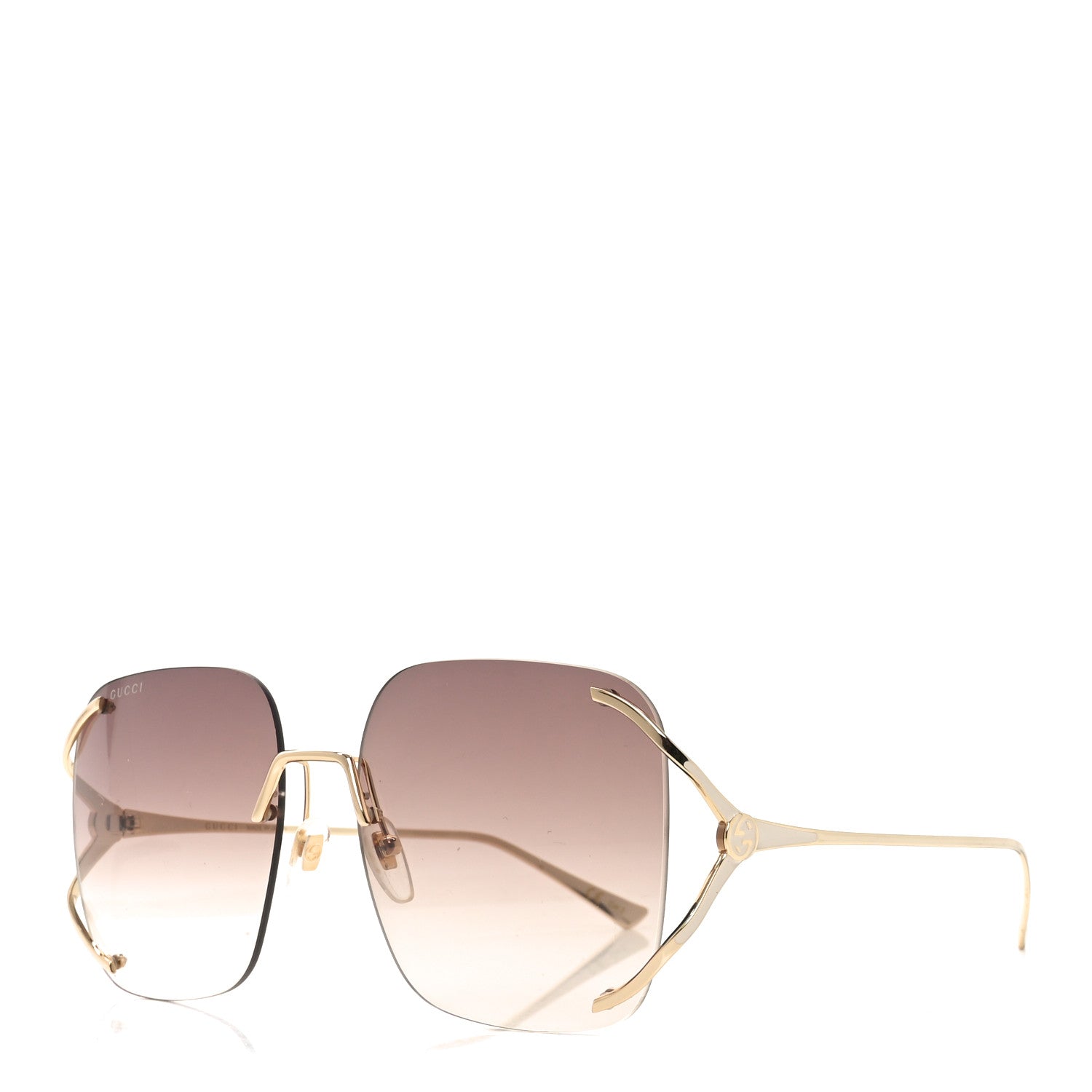 Metal Oversized Sunglasses GG0646S Gold Brown