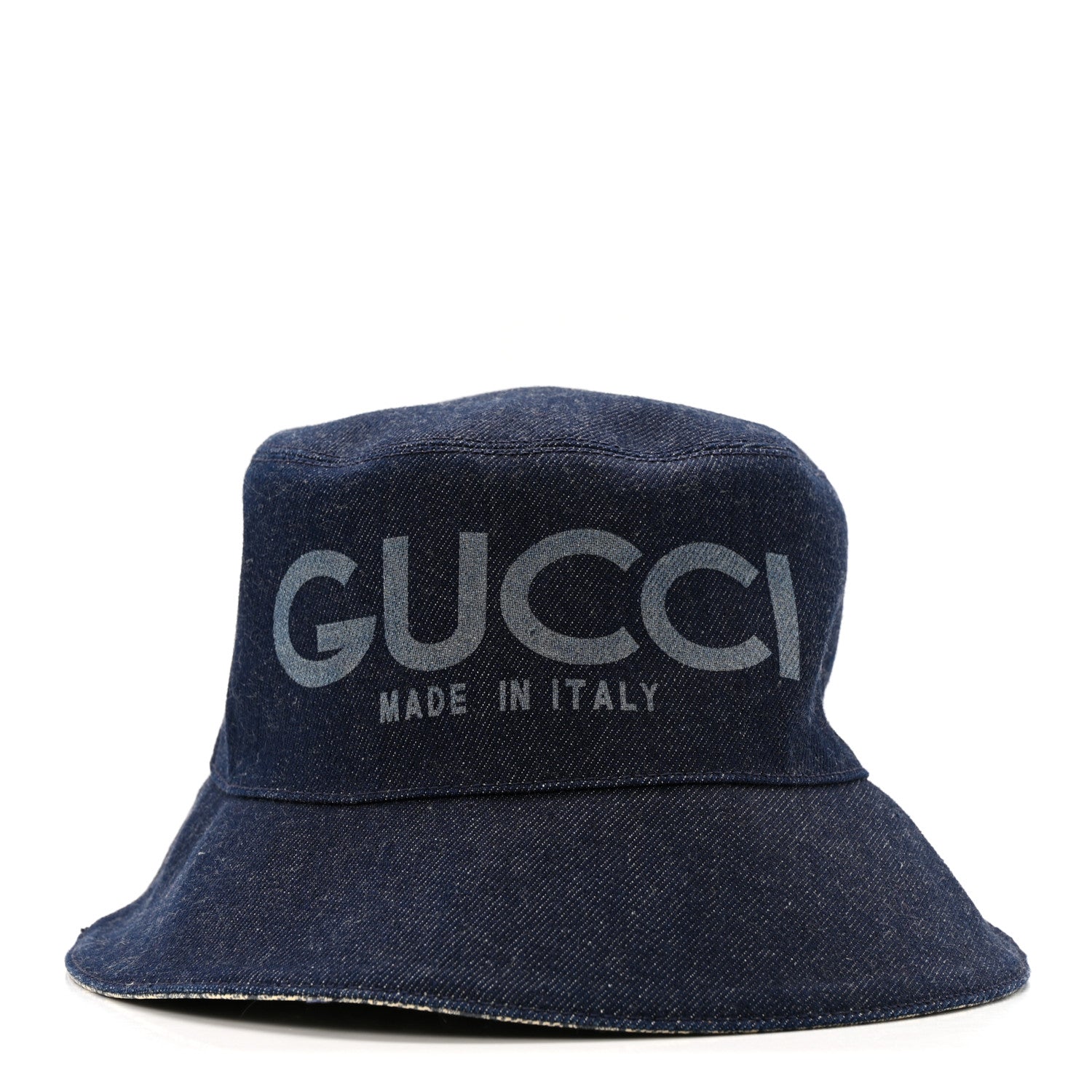 Lasered Denim GG Monogram Bucket Hat L Blue