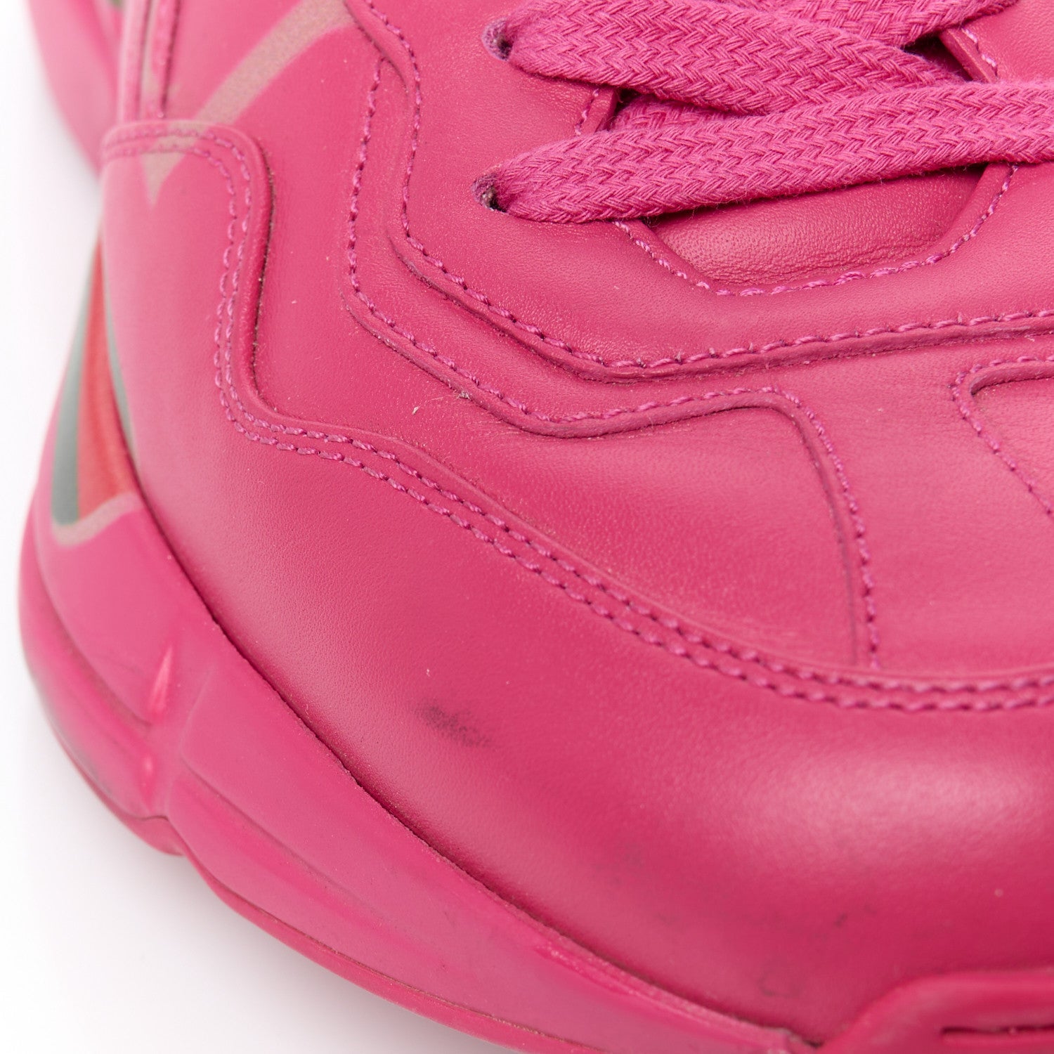 Calfskin Logo Womens Rhyton Sneakers 35 Box Pink